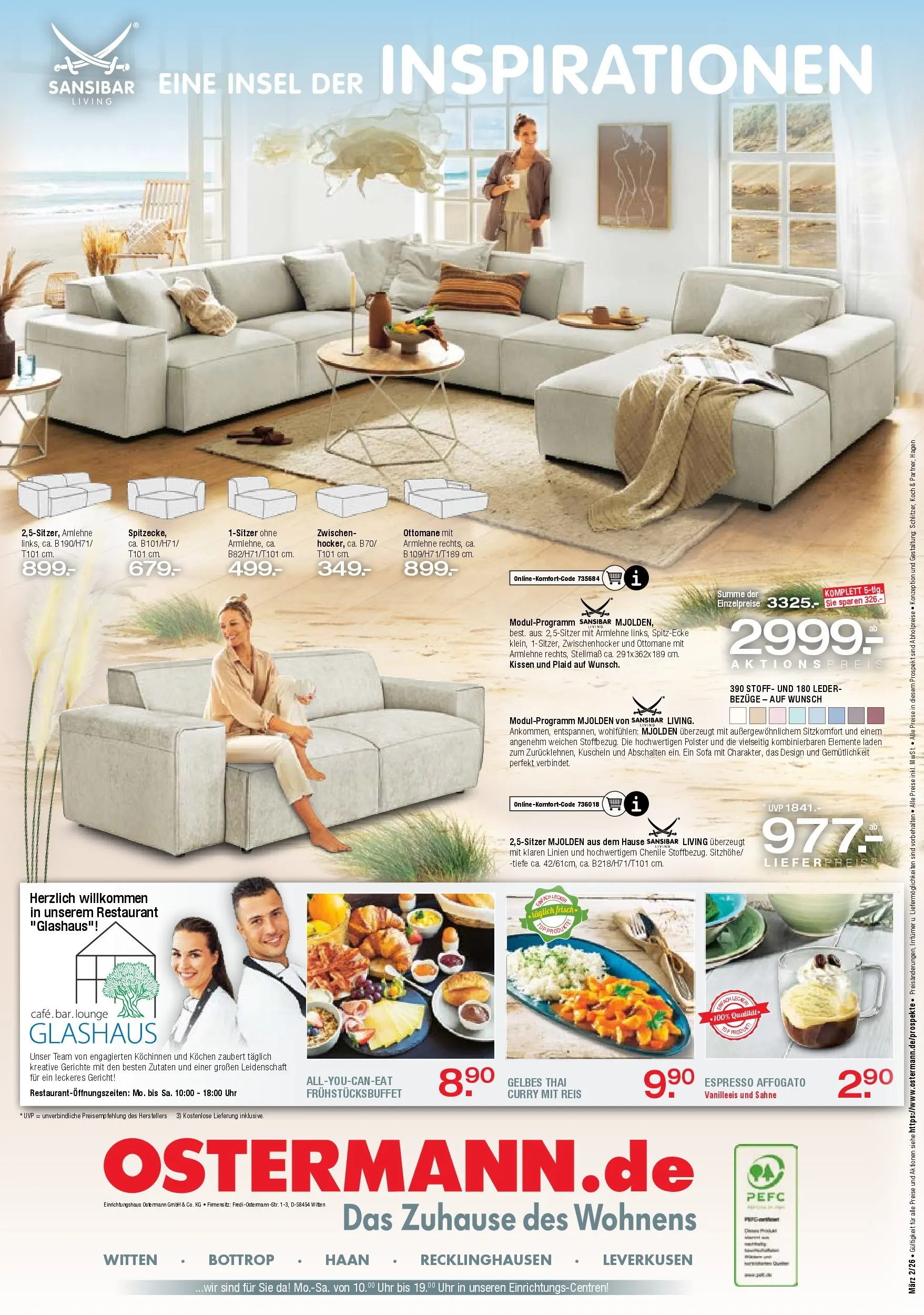 Ostermann - Möbel Ostermann: Neue Möbel wirken Wunder. (ab 27.03.2026) zum Blättern | Seite: 16 | Produkte: Kissen, Sofa, Reis, Sahne