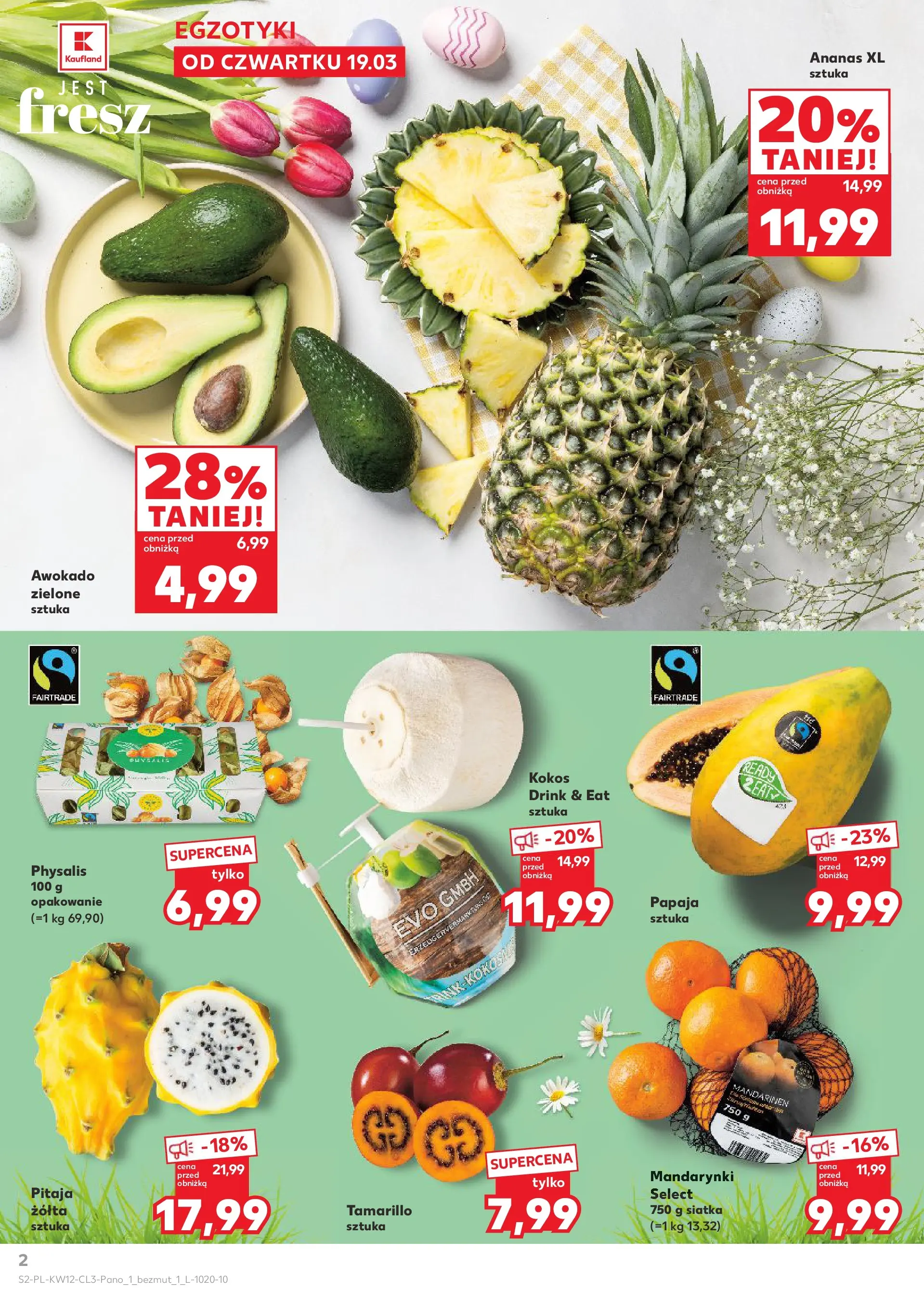 Kaufland gazetka - Wielkanoc od 19.03.2026 - od jutra PDF | Strona: 2 | Produkty: Papaja, Siatka, Ananas, Awokado