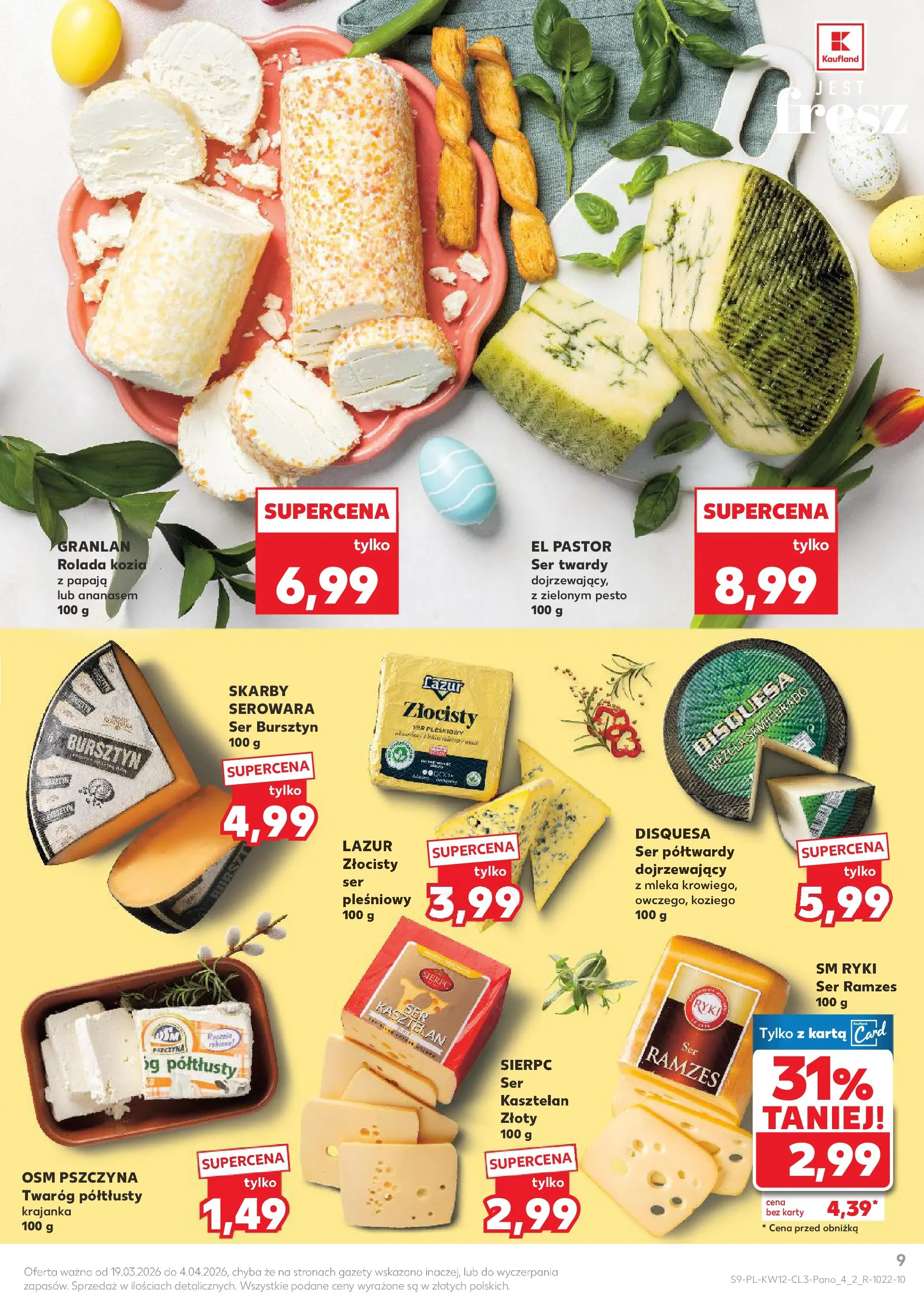 Kaufland gazetka - Wielkanoc od 19.03.2026 - od jutra PDF | Strona: 9 | Produkty: Twaróg półtłusty, Papaja, Pesto, Twaróg