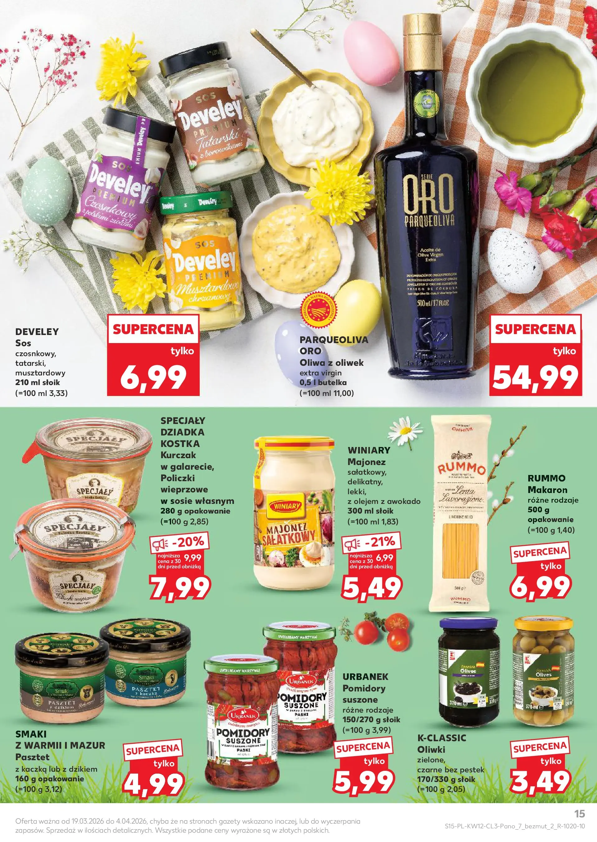 Kaufland gazetka - Wielkanoc od 19.03.2026 - od jutra PDF | Strona: 15 | Produkty: Kurczak, Makaron, Warzywa, Majonez