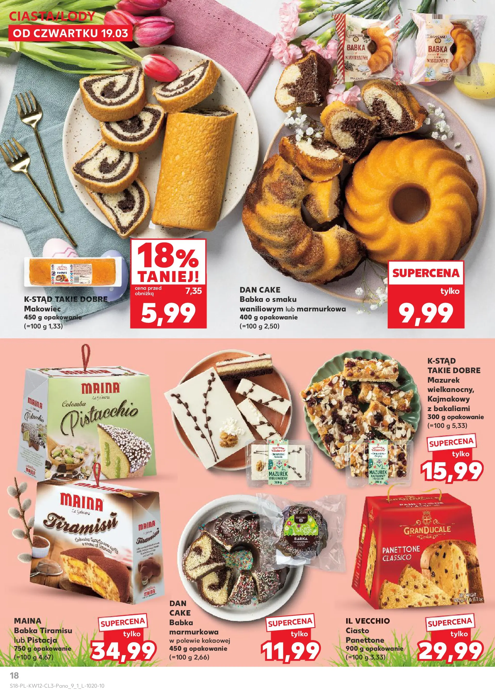 Kaufland gazetka - Wielkanoc od 19.03.2026 - od jutra PDF | Strona: 18 | Produkty: Ciasto, Tiramisu, Babka