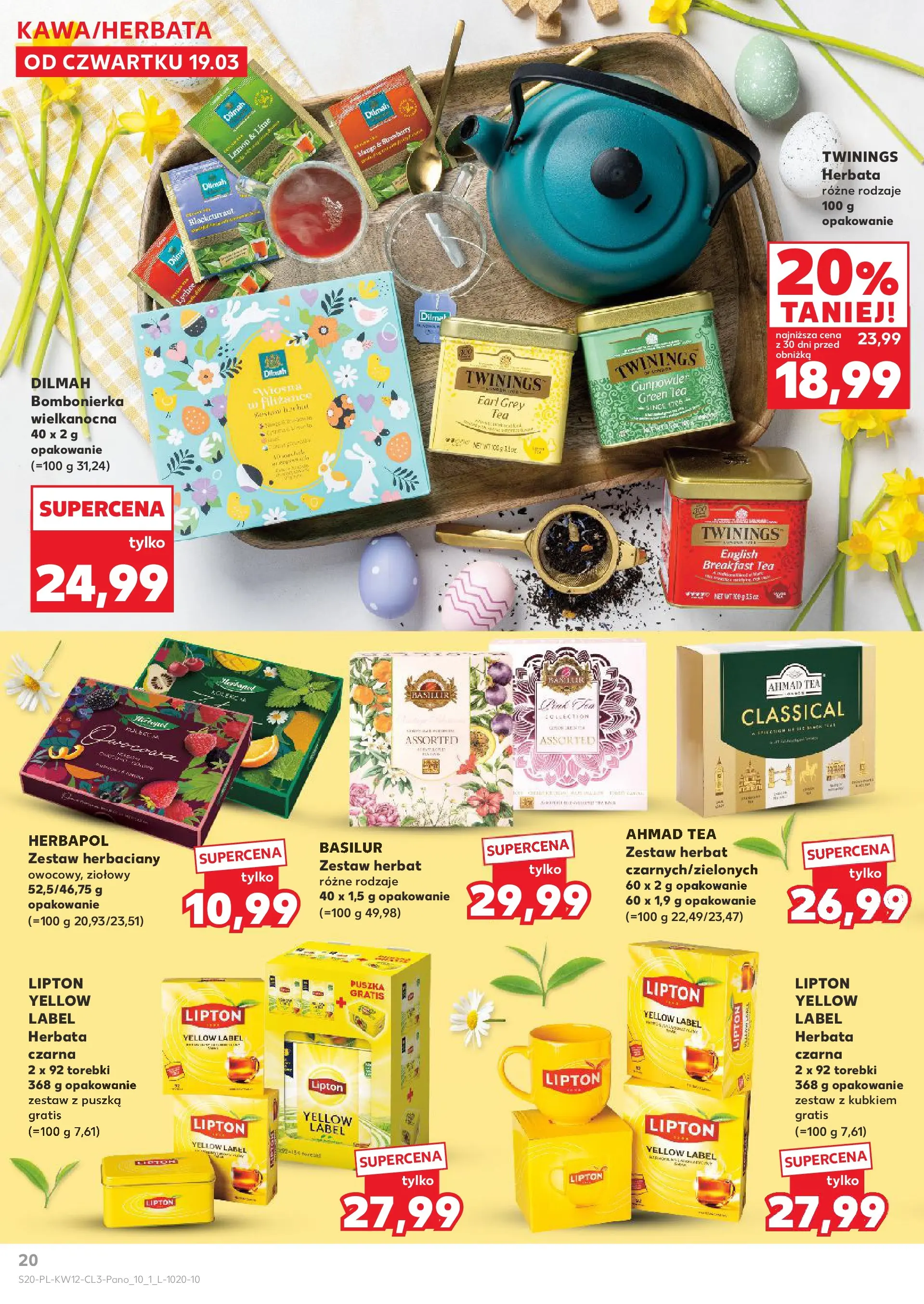 Kaufland gazetka - Wielkanoc od 19.03.2026 - od jutra PDF | Strona: 20 | Produkty: Bombonierka, Herbata, Torebki