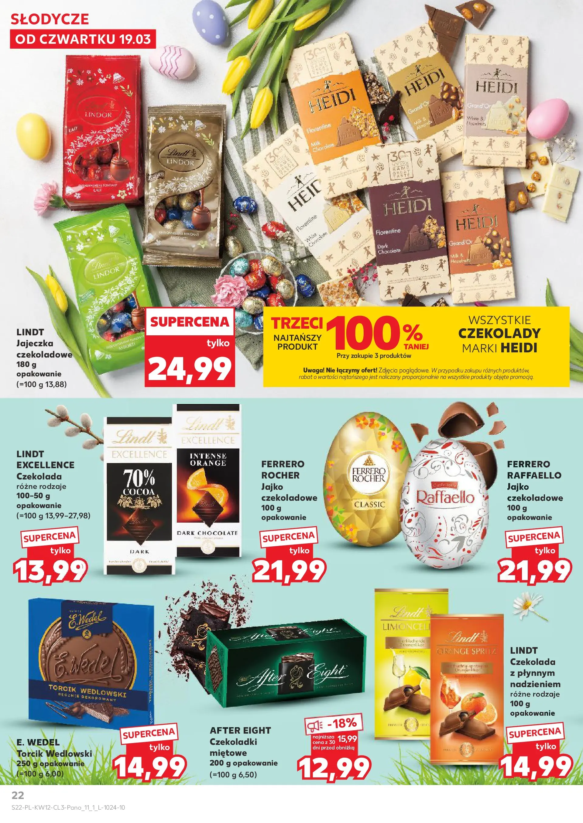 Kaufland gazetka - Wielkanoc od 19.03.2026 - od jutra PDF | Strona: 22 | Produkty: Słodycze, Czekoladki, Czekolada, Ferrero rocher