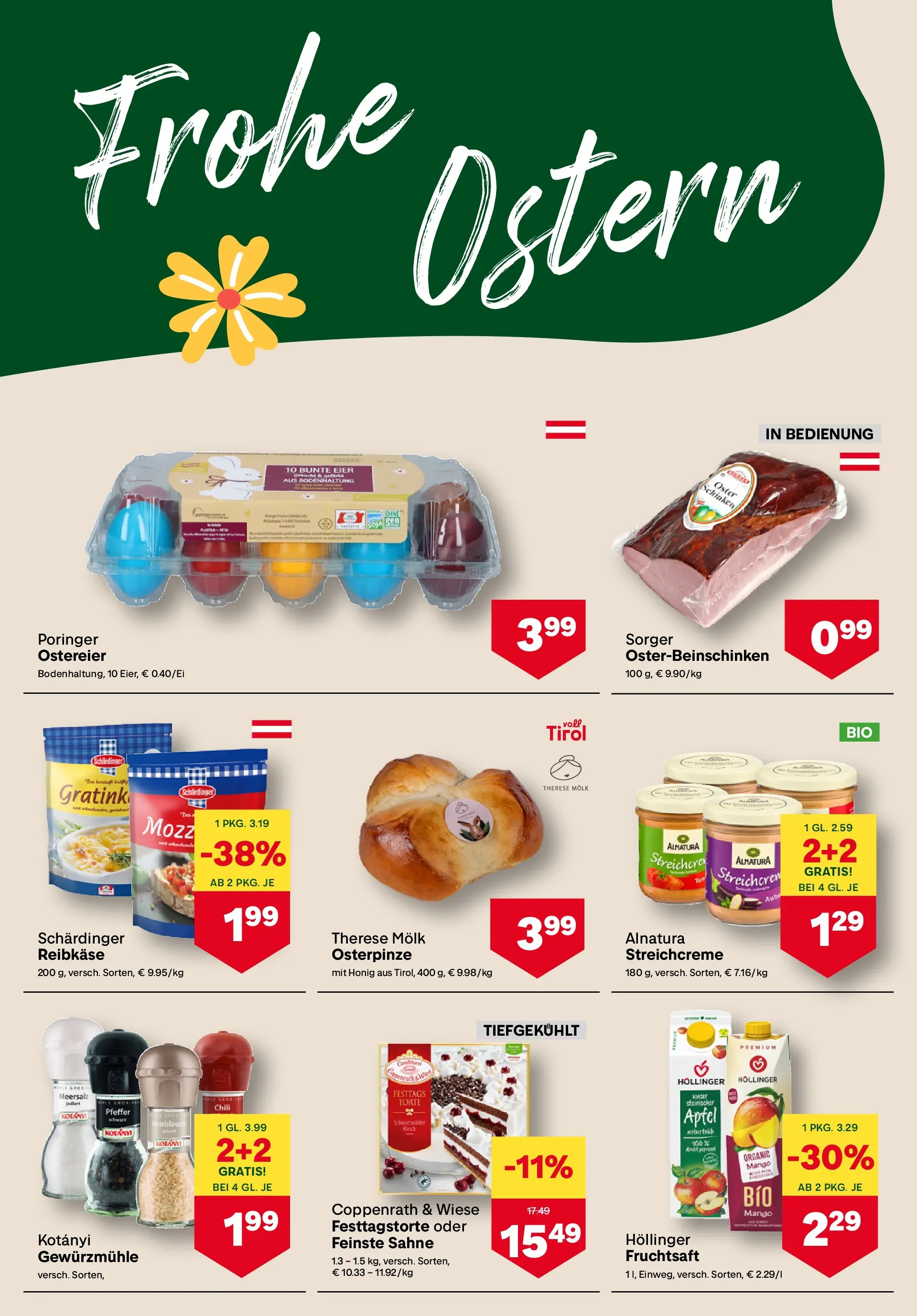 MPREIS St.Gallenkirch von 25.03.2026 - Aktuelle Angebote | Seite: 6 | Produkte: Sahne, Eier, Schinken, Äpfel