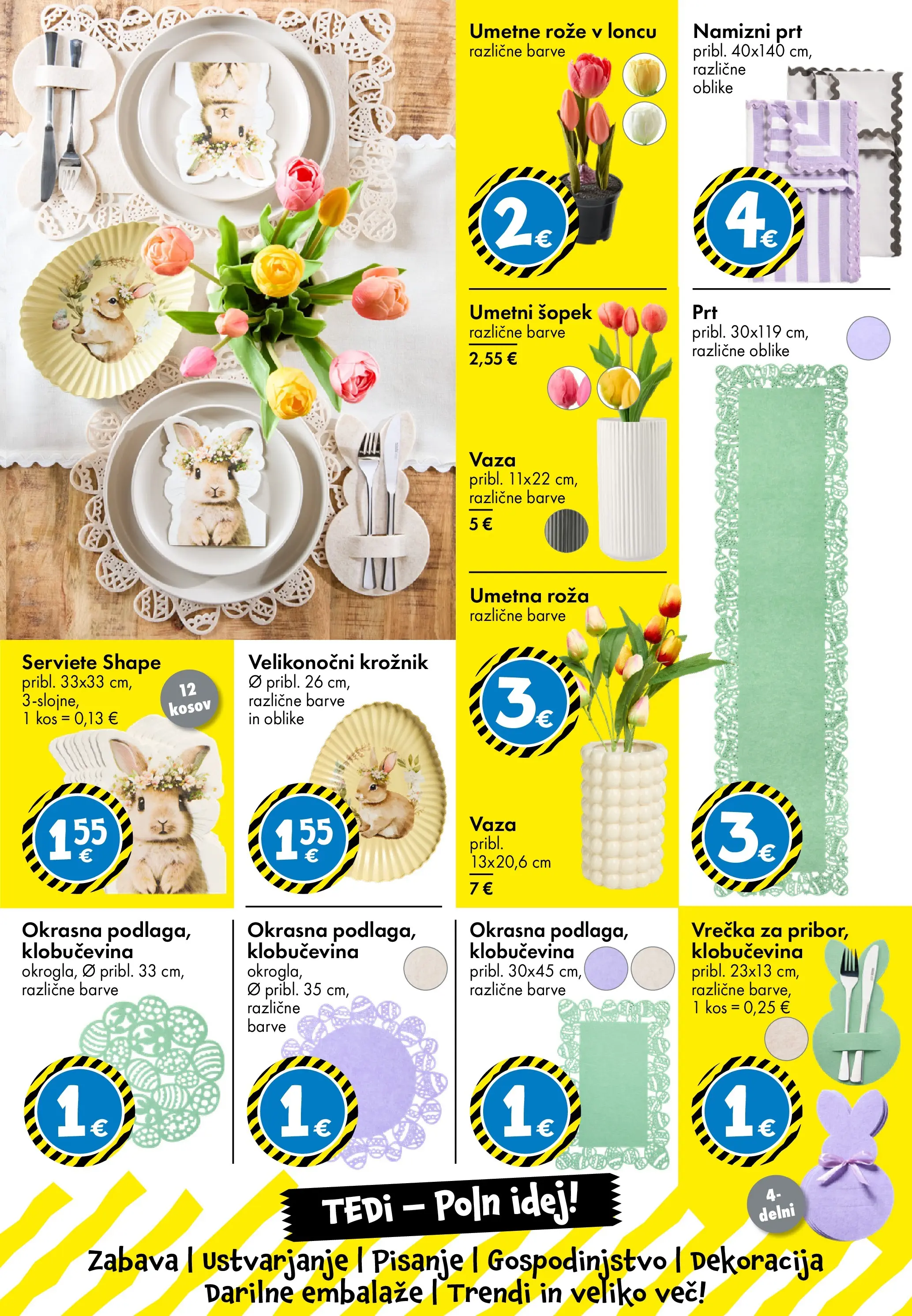 TEDi - TEDi - Poln idej veljaven od 18.03.2026 | Stran: 6 | Izdelki: Umetne rože, Šopek, Kos, Vaza
