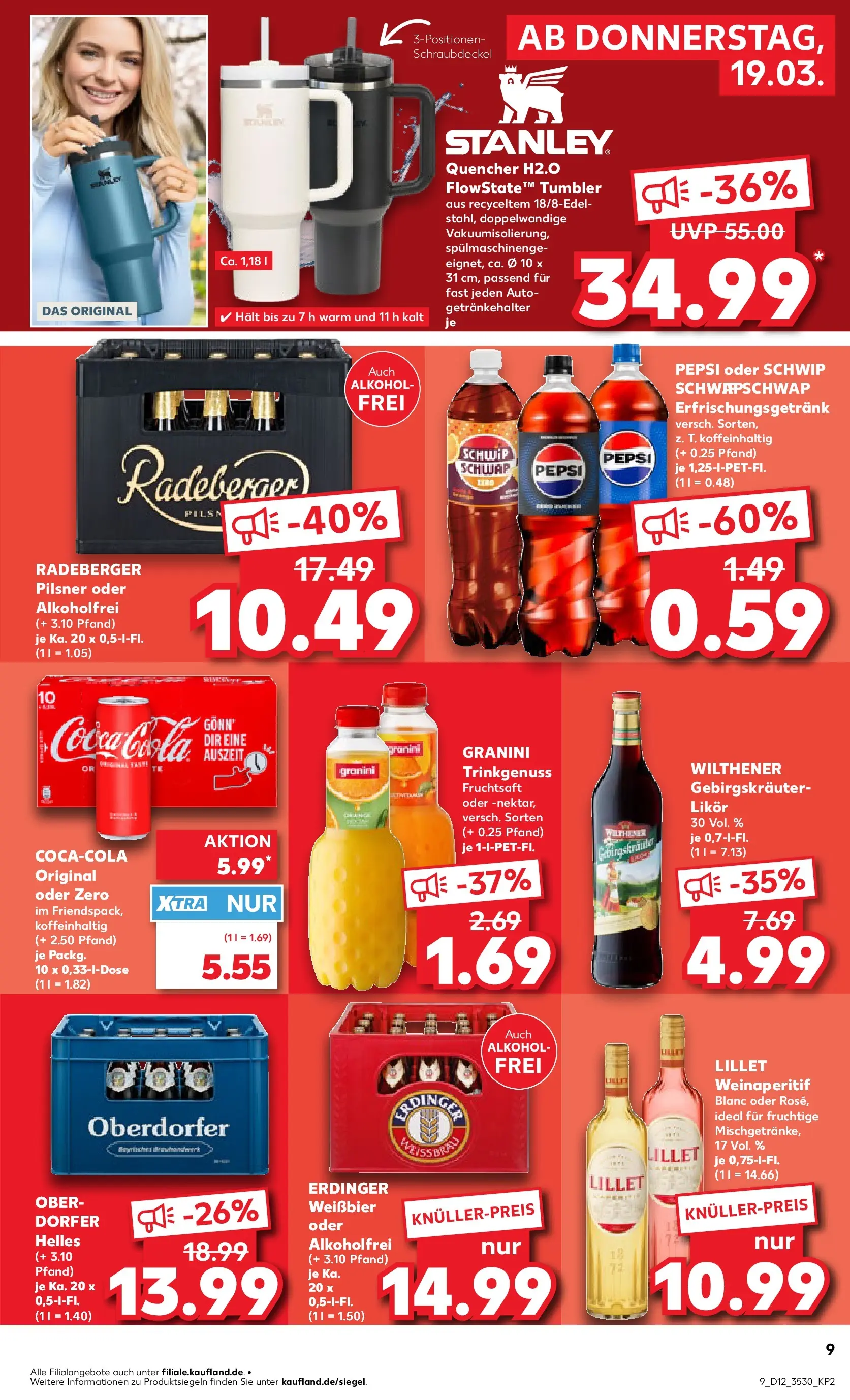Prospekt Kaufland ab 18.03.2026 » Angebote Online zum Blättern | Seite: 9 | Produkte: Erdinger, Wilthener, Likör, Pepsi