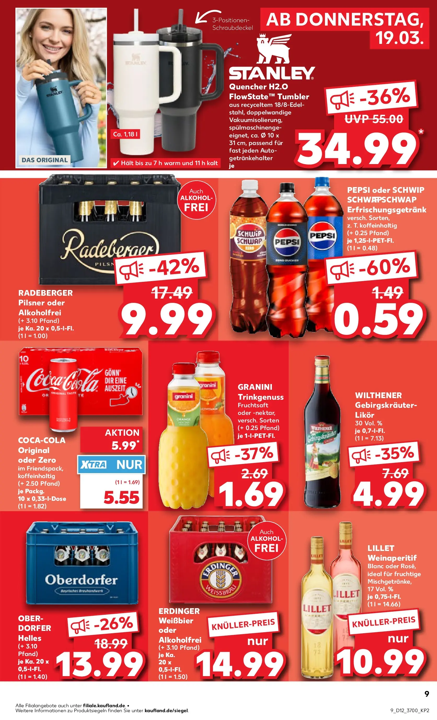 Prospekt Kaufland ab 19.03.2026 » Angebote Online zum Blättern | Seite: 9 | Produkte: Likör, Lillet, Fruchtsaft, Radeberger pilsner