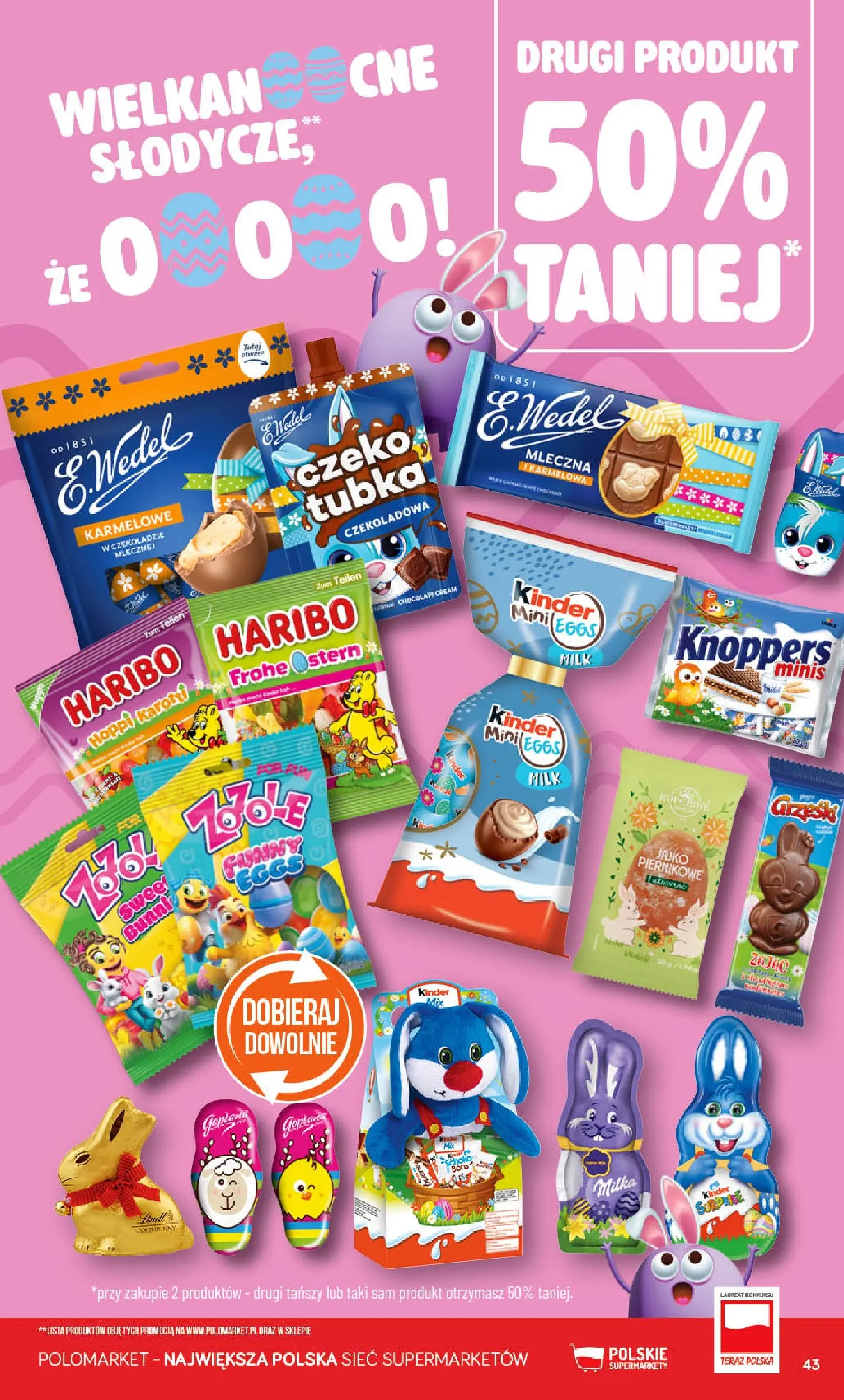 Nowa POLOmarket gazetka od jutra 18.03.2026 | Strona: 43 | Produkty: Czekoladowa, Milka