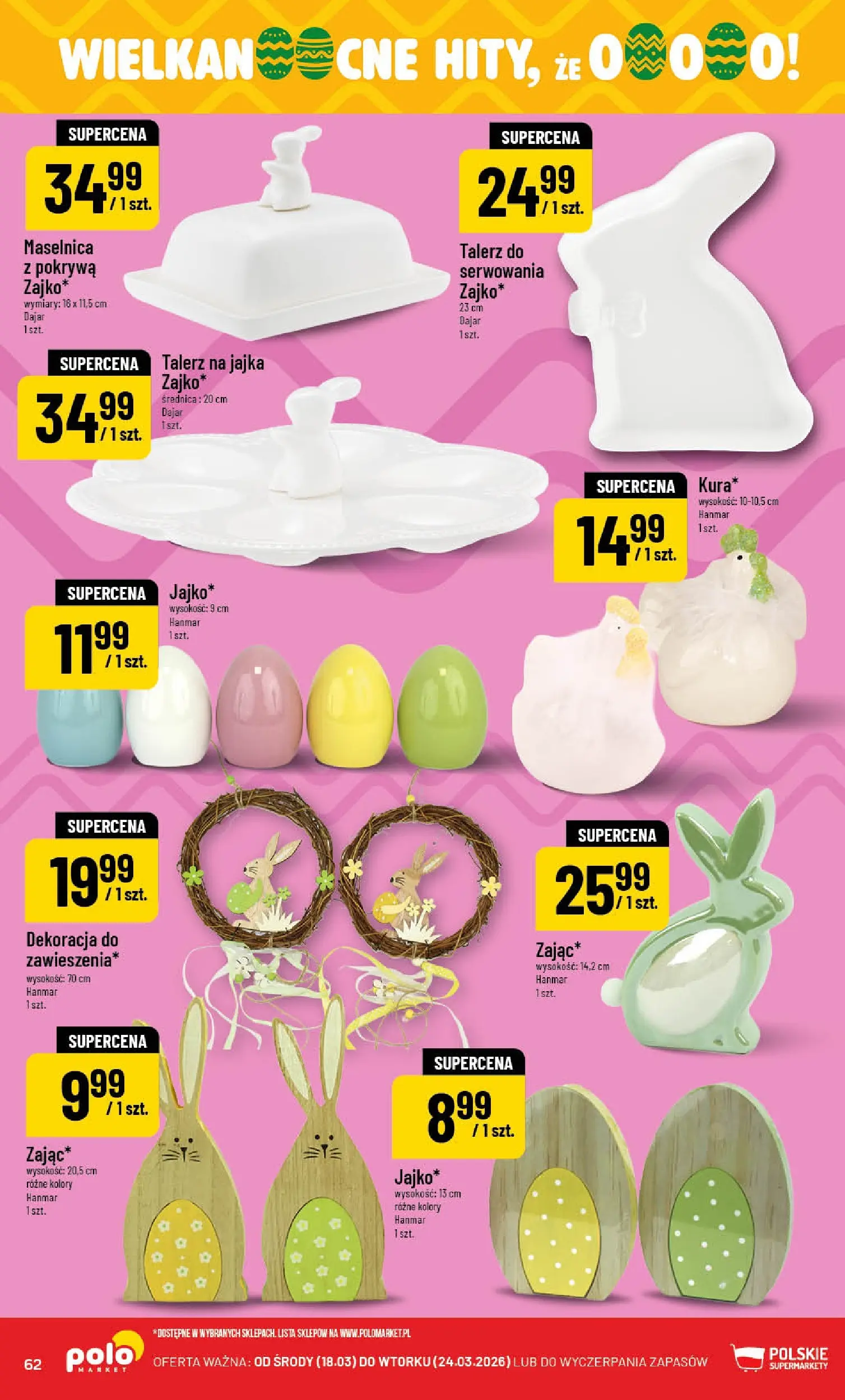 Nowa POLOmarket gazetka od jutra 18.03.2026 | Strona: 62 | Produkty: Jajka