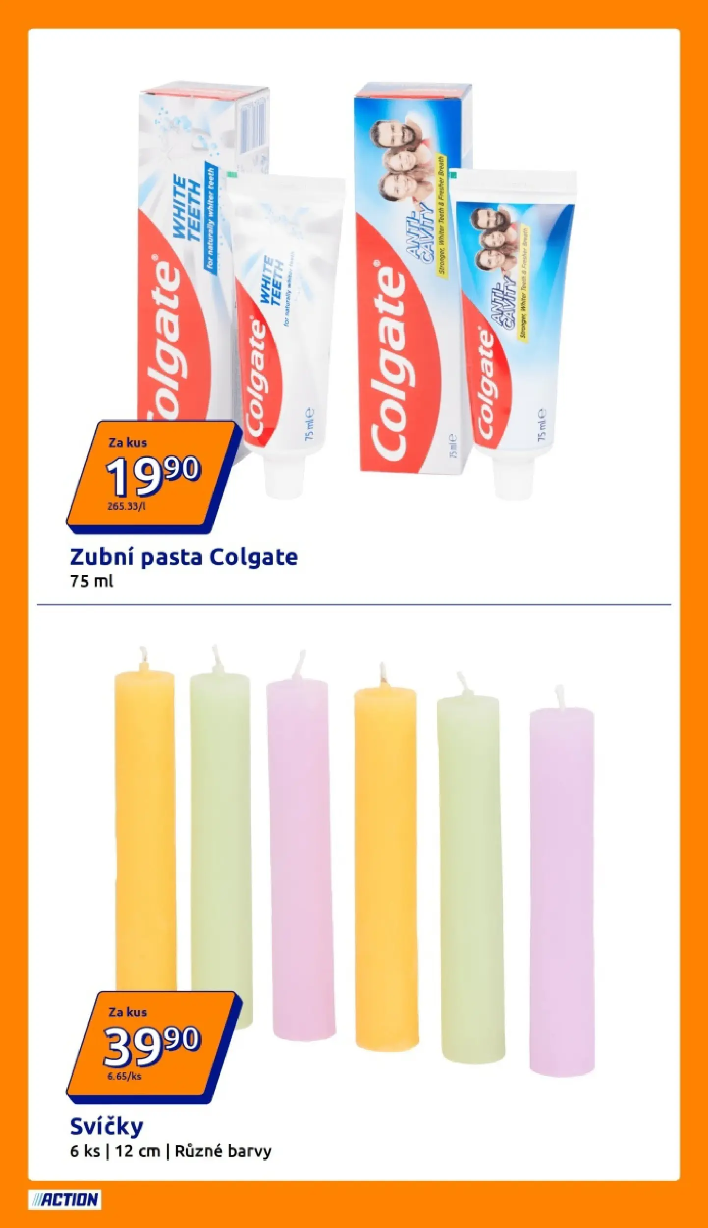 Action leták od 18.03.2026 - Akční leták online | Strana: 4 | Produkty: Zubní pasta, Svíčky, Barvy