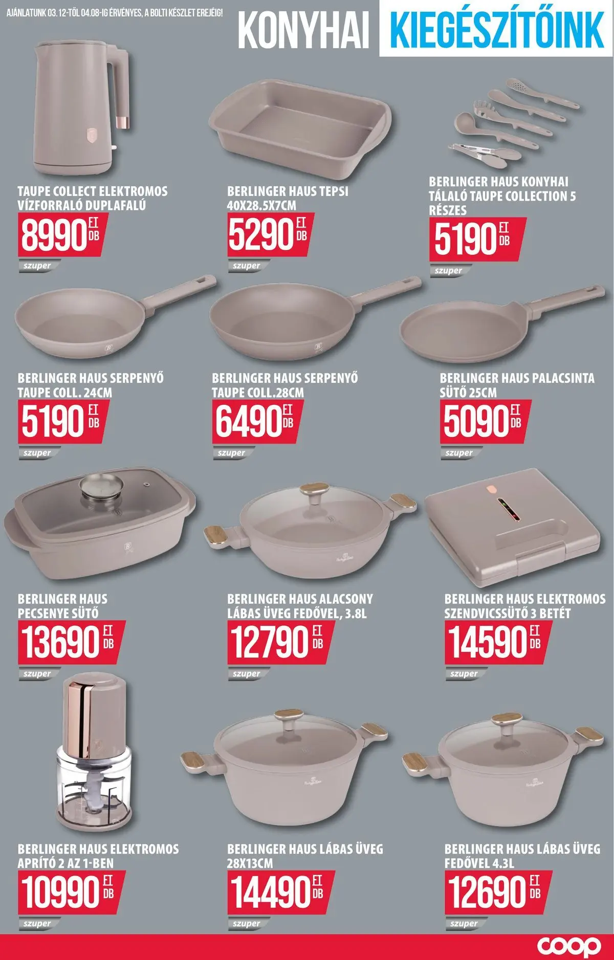 COOP Szolnok akciós újság Monorierdő - 2026.03.22. -tól/töl > akció, lapozható szórólap 🛍️ | Oldal: 6 | Termékek: Sütő, Vízforraló, Szendvicssütő, Serpenyő