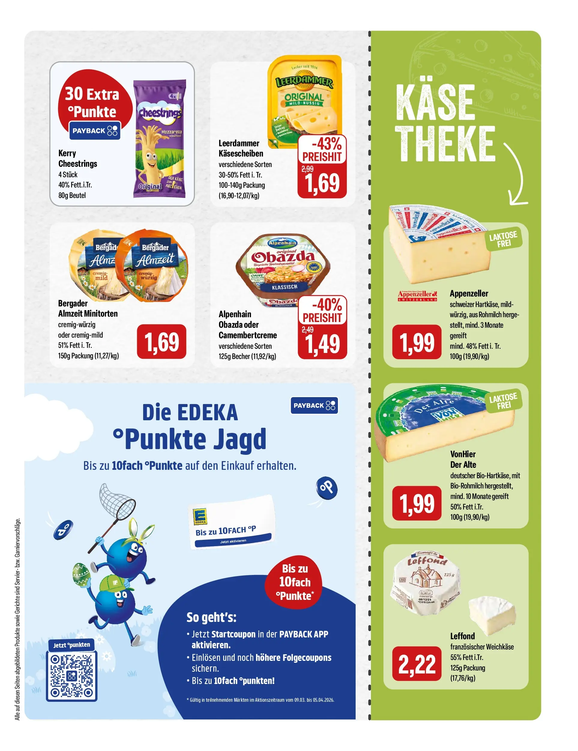 Feneberg Aktuelle Angebote (ab 26.03.2026) zum Blättern | Seite: 7 | Produkte: Käse, Theke, Mozzarella, Leerdammer