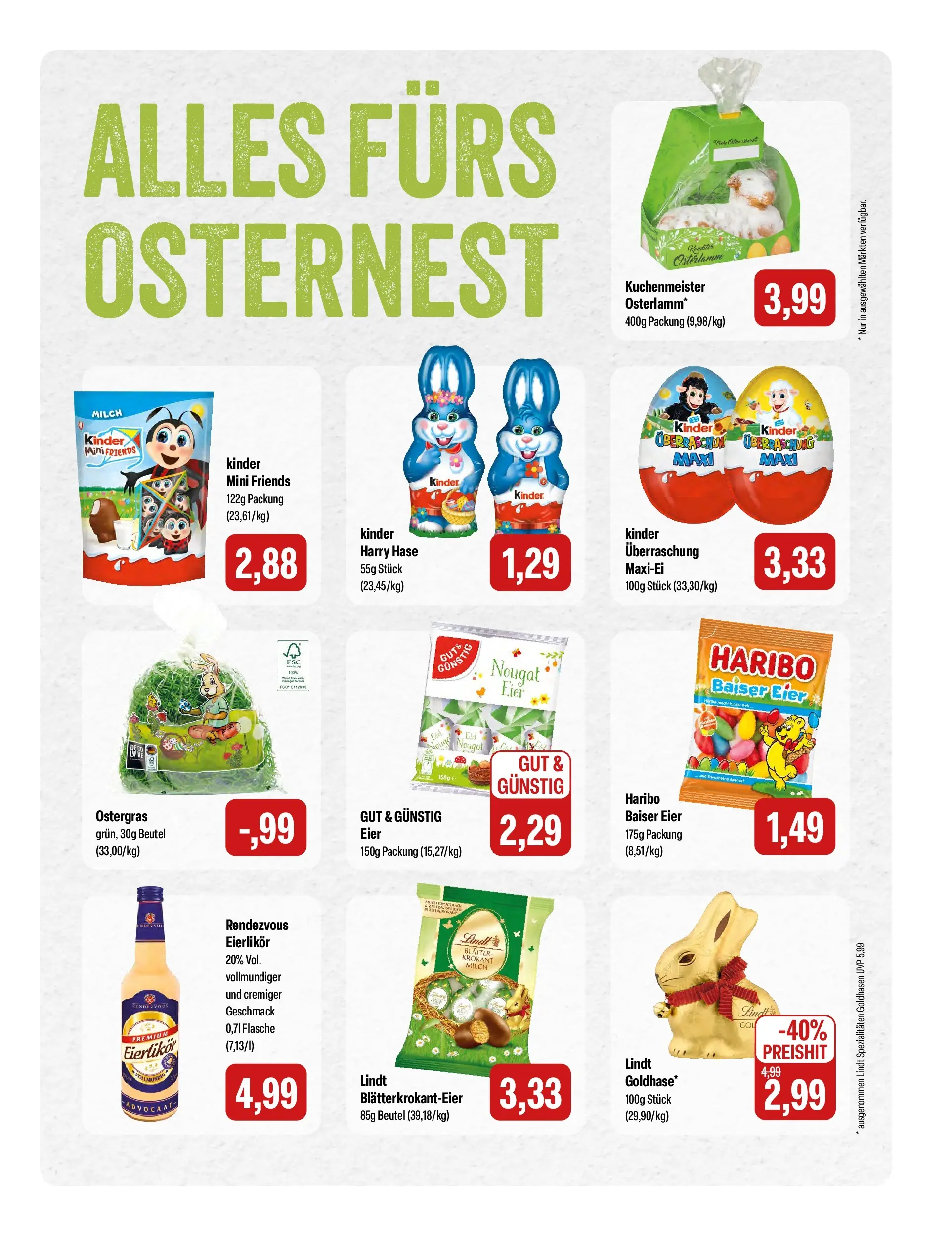 Feneberg Aktuelle Angebote (ab 26.03.2026) zum Blättern | Seite: 9 | Produkte: Haribo, Milch, Eier, Lindt