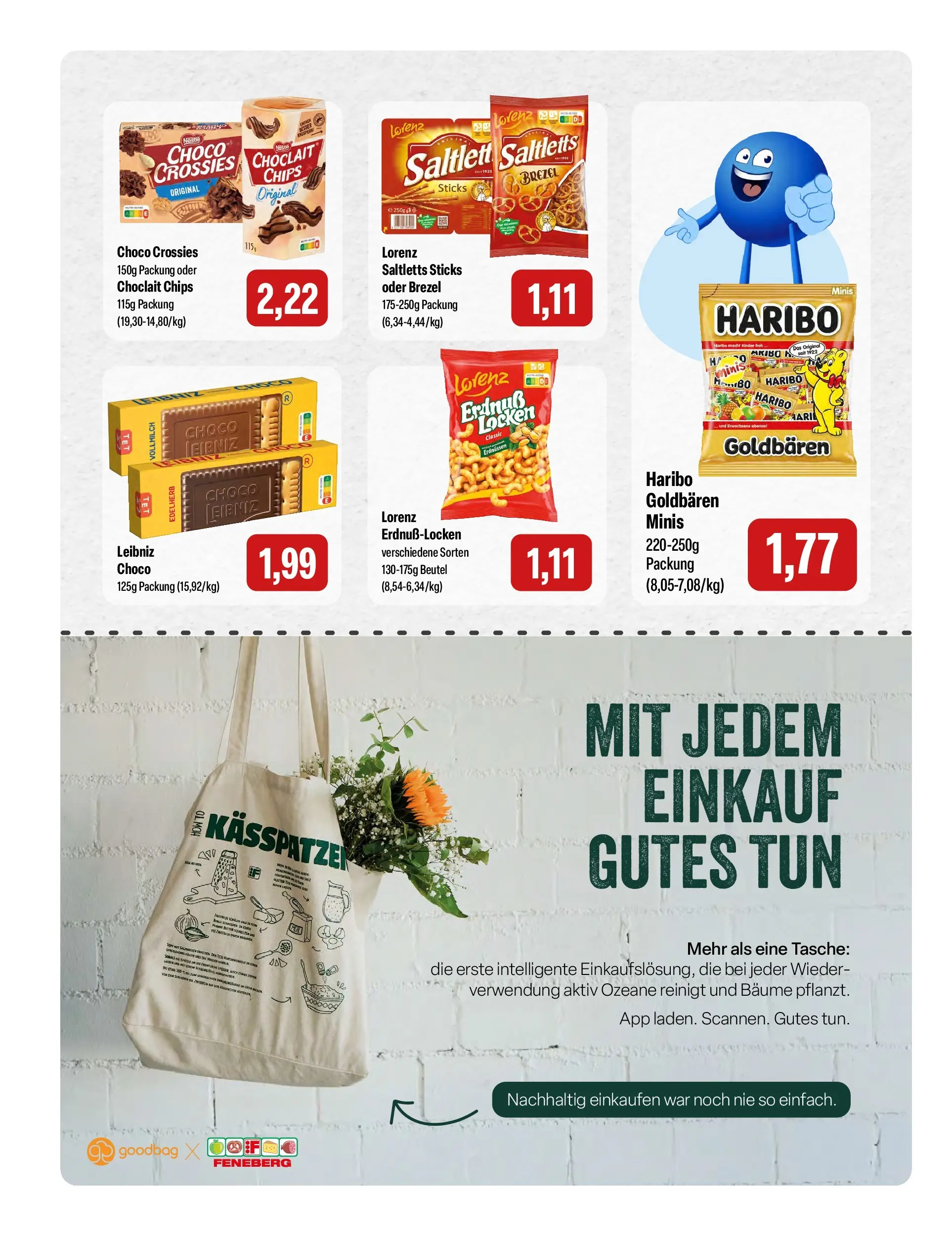 Feneberg Aktuelle Angebote (ab 26.03.2026) zum Blättern | Seite: 14 | Produkte: Tasche, Haribo, Chips