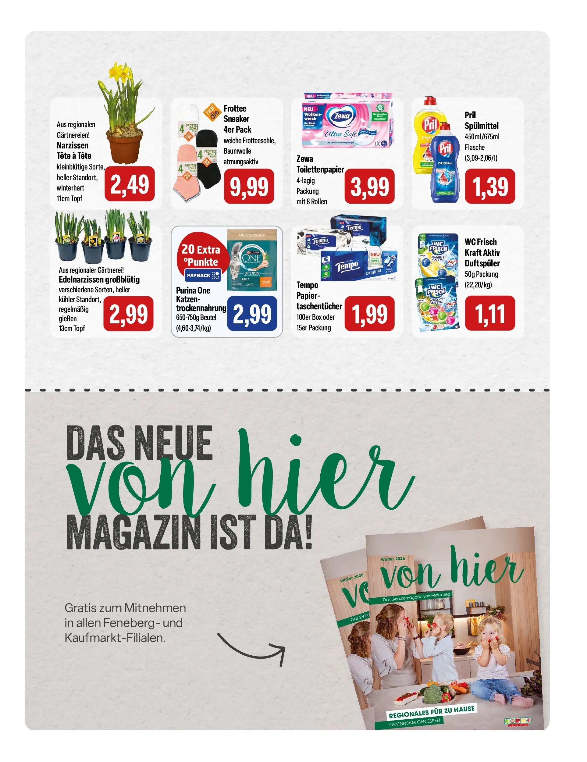 Feneberg Aktuelle Angebote (ab 26.03.2026) zum Blättern | Seite: 15 | Produkte: Purina one, Box, Wc frisch, Toilettenpapier