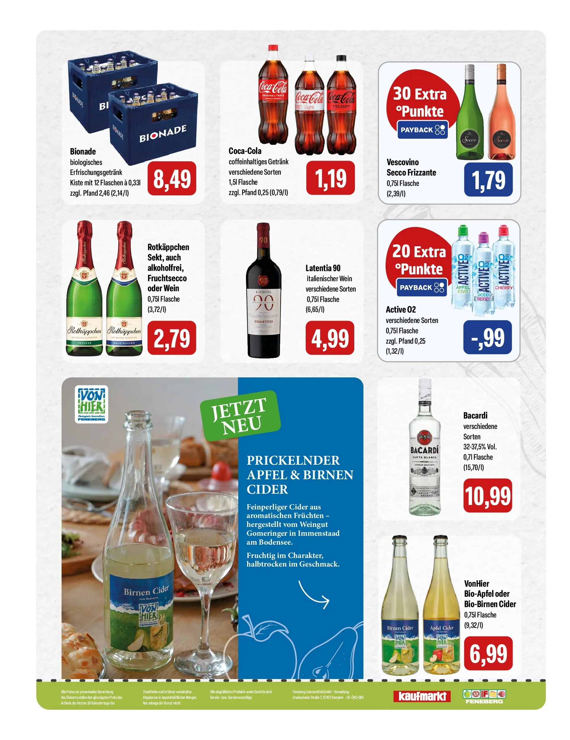 Feneberg Aktuelle Angebote (ab 26.03.2026) zum Blättern | Seite: 16 | Produkte: Äpfel, Bionade, Rotkäppchen, Wein