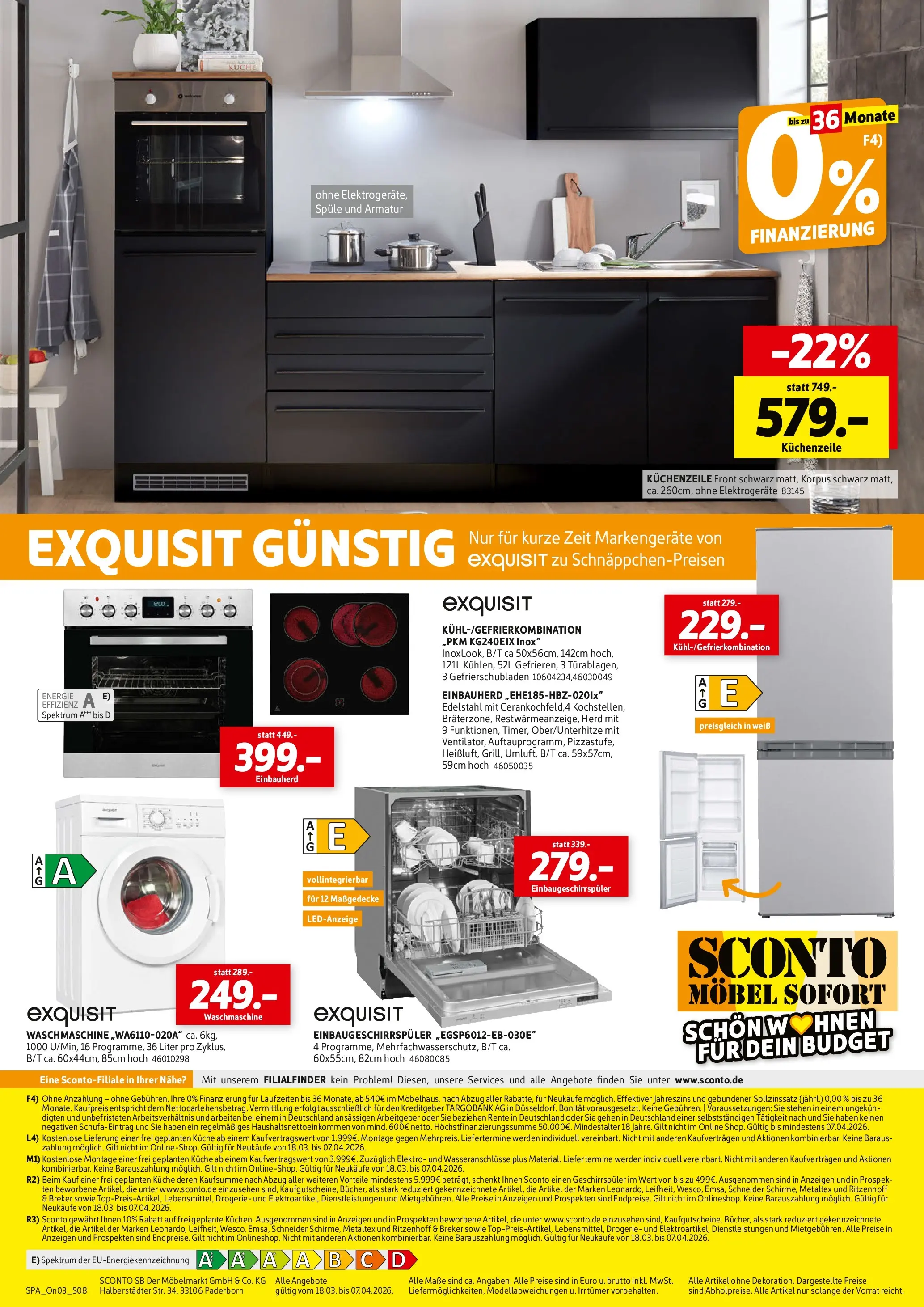 Sconto Prospekt Erfurt (ab 18.03.2026) zum Blättern | Seite: 8 | Produkte: Herd, Küche, Waschmaschine, Armatur