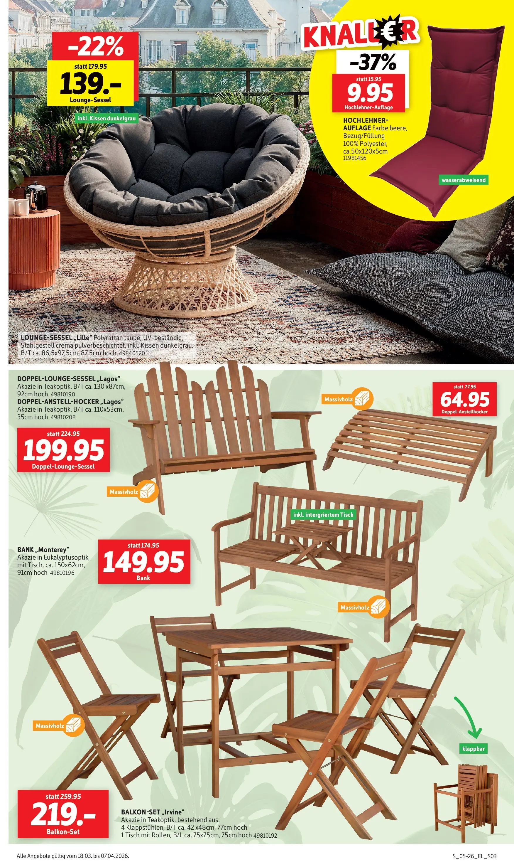 Sconto Prospekt Garten-spezial Großpösna (ab 18.03.2026) zum Blättern | Seite: 3 | Produkte: Kissen, Tisch