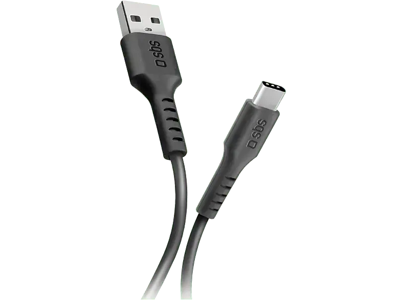 SBS 01692 Daten- und Ladekabel, USB-A-auf-USB-C , 1m, Schwarz