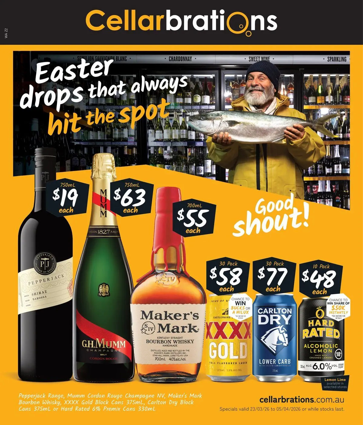 Deals - Easter drops that always hit the spot! - 22/03/2026 > weekly / monthly specials | Page: 1 | Products: Wine, Bourbon, Lemon, Lime