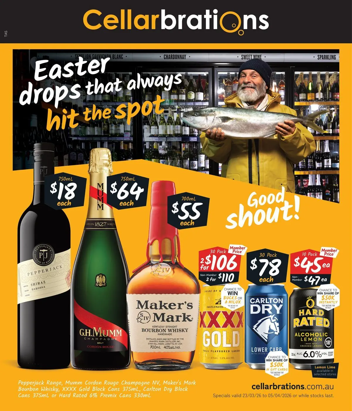 Deals - Easter drops that always hit the spot! - 22/03/2026 > weekly / monthly specials | Page: 1 | Products: Wine, Bourbon, Lemon, Lime