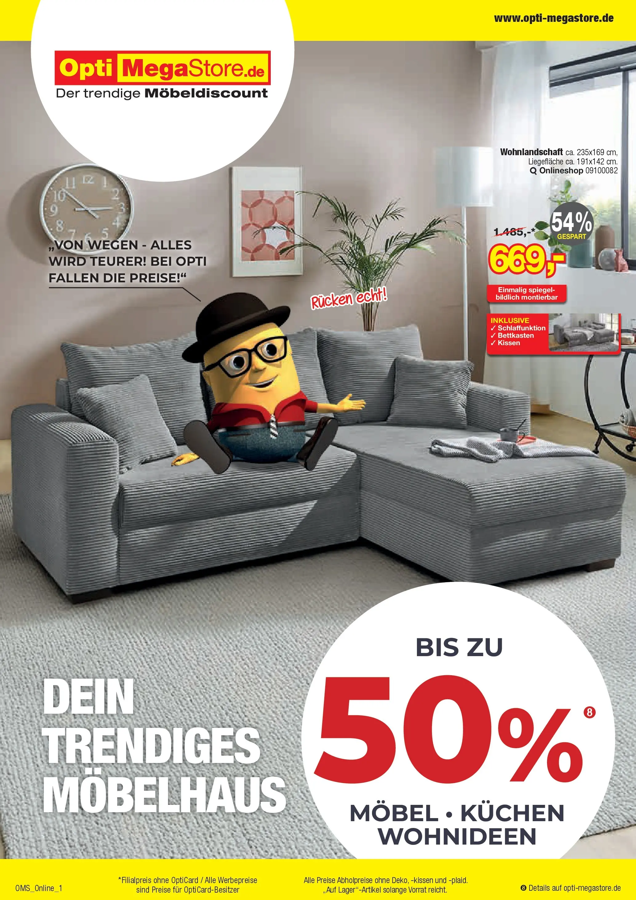 Angebote - Dein trendiges Möbelhaus (ab 21.03.2026) zum Blättern | Seite: 1 | Produkte: Wohnlandschaft, Kissen, Spiegel, Kuchen