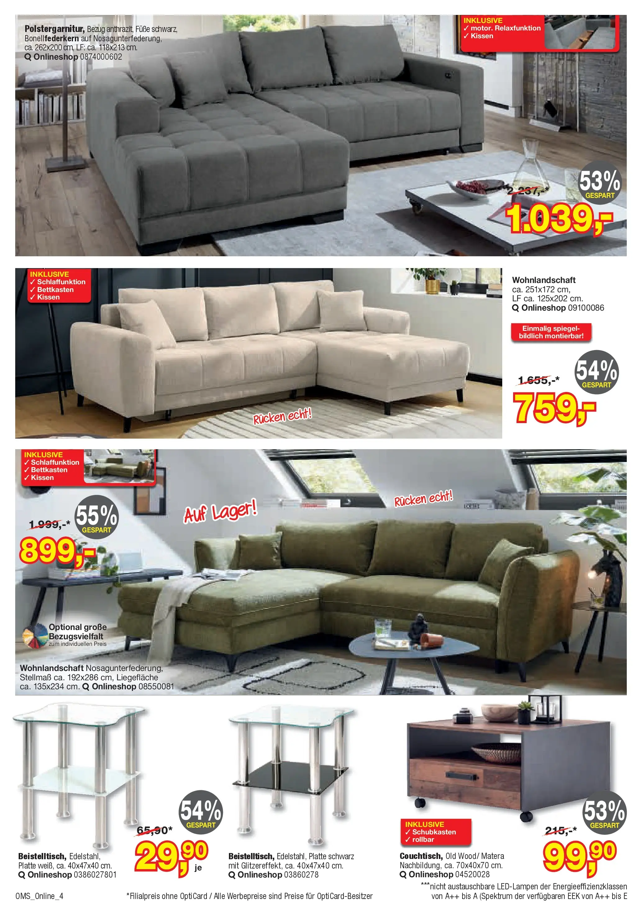 Angebote - Dein trendiges Möbelhaus (ab 21.03.2026) zum Blättern | Seite: 4 | Produkte: Wohnlandschaft, Kissen, Spiegel