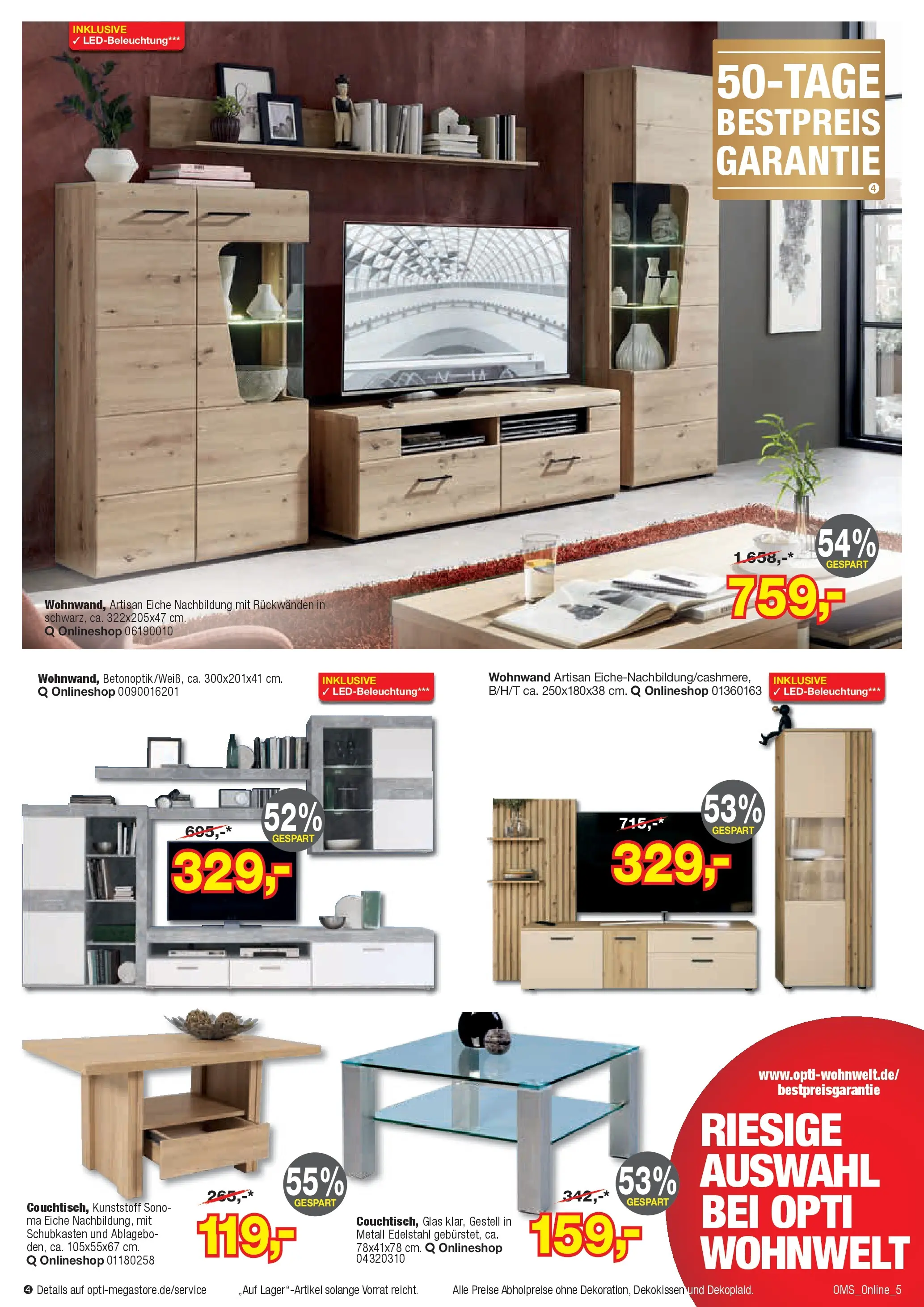 Angebote - Dein trendiges Möbelhaus (ab 21.03.2026) zum Blättern | Seite: 5 | Produkte: Wohnwand