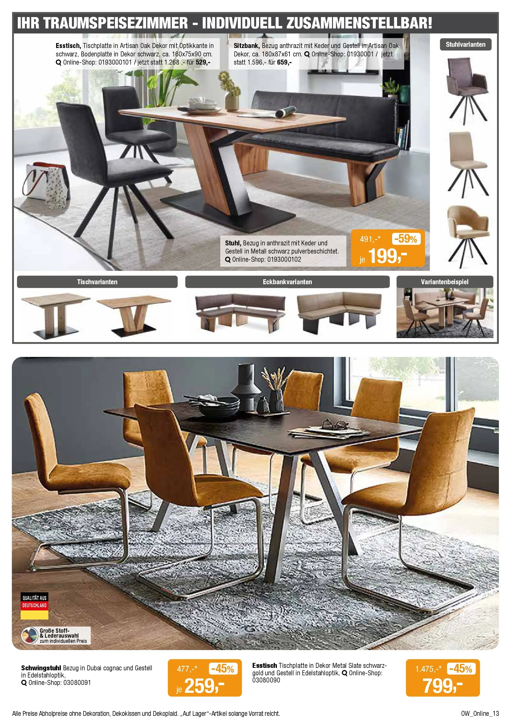 Angebote - Dein trendiges Möbelhaus (ab 21.03.2026) zum Blättern | Seite: 13 | Produkte: Esstisch