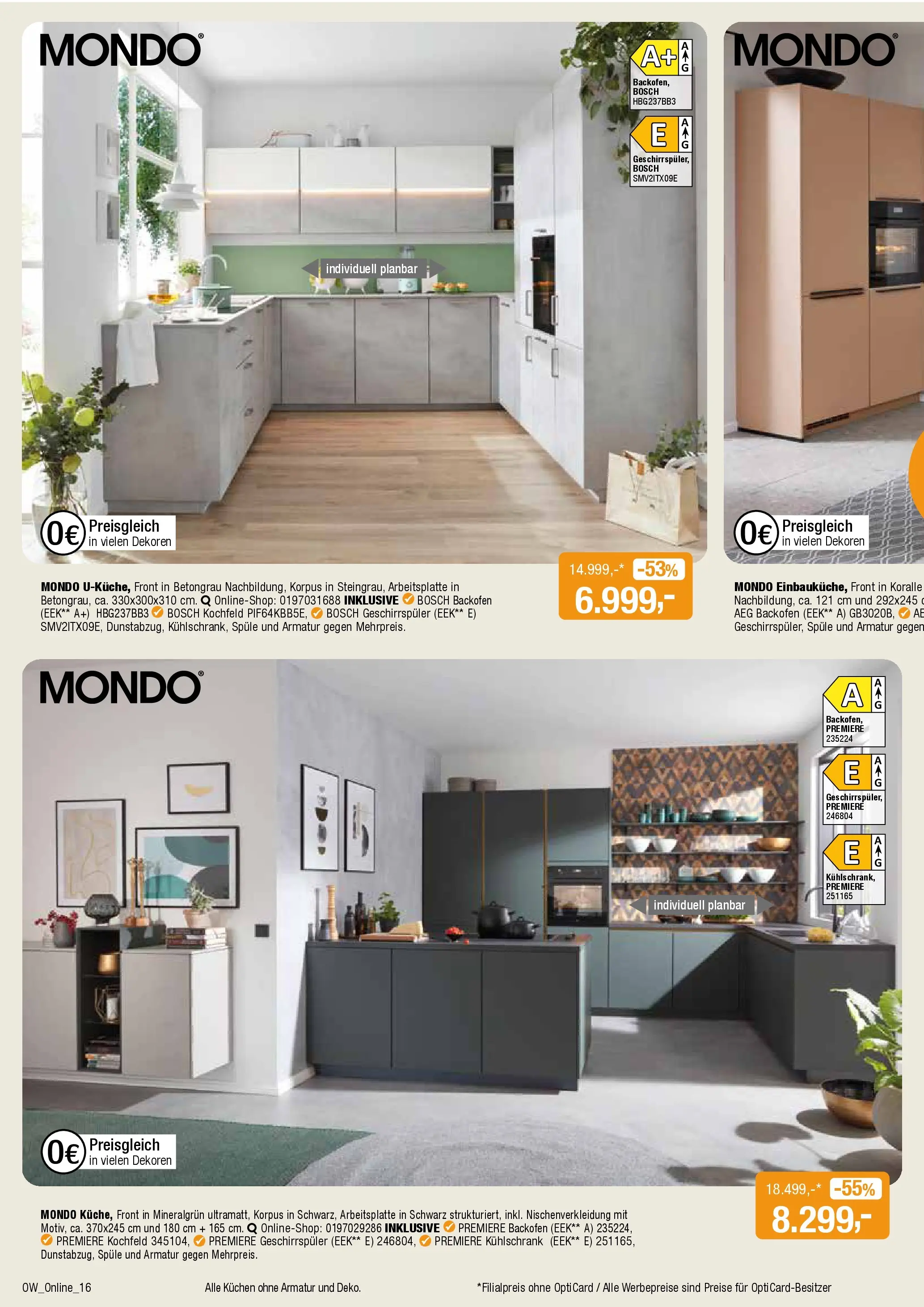 Angebote - Dein trendiges Möbelhaus (ab 21.03.2026) zum Blättern | Seite: 16 | Produkte: Geschirrspüler, Kühlschrank, Kochfeld, Backofen