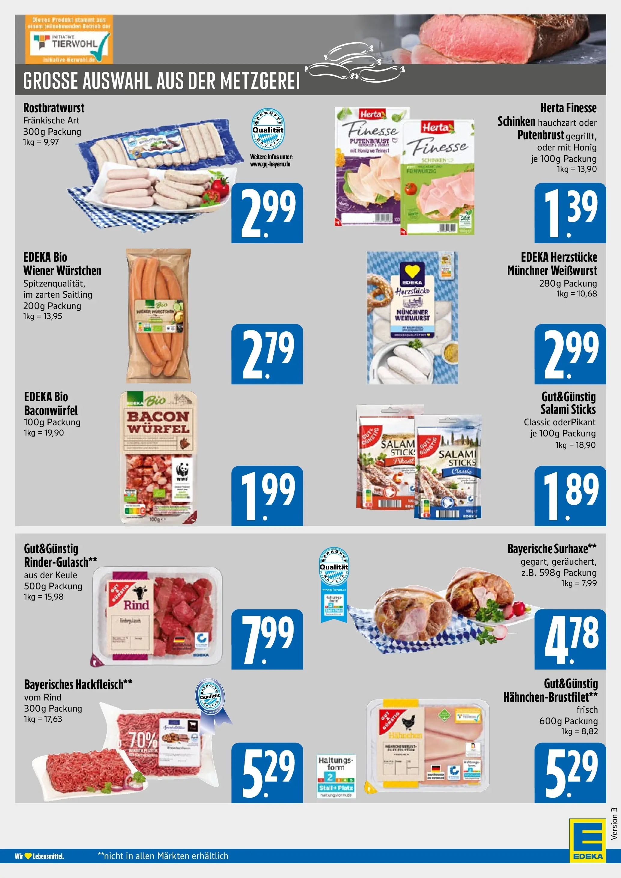 Angebote - E xpress: Wochenangebote (ab 22.03.2026) zum Blättern | Seite: 4 | Produkte: Wiener wurstchen, Weißwurst, Salami, Hackfleisch