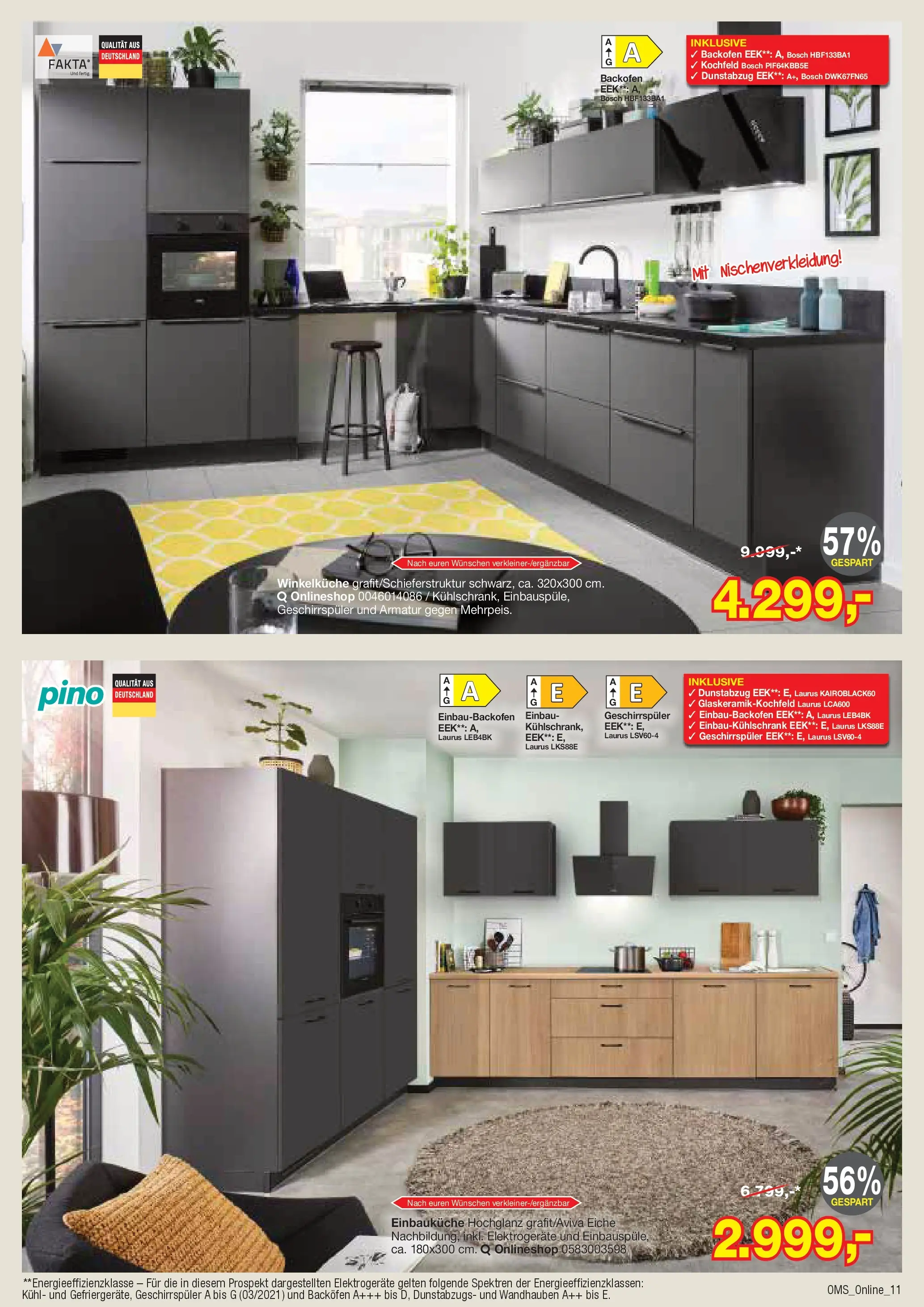 Angebote - Dein trendiges Möbelhaus (ab 21.03.2026) zum Blättern | Seite: 11 | Produkte: Bosch, Geschirrspüler, Einbauküche, Dunstabzug