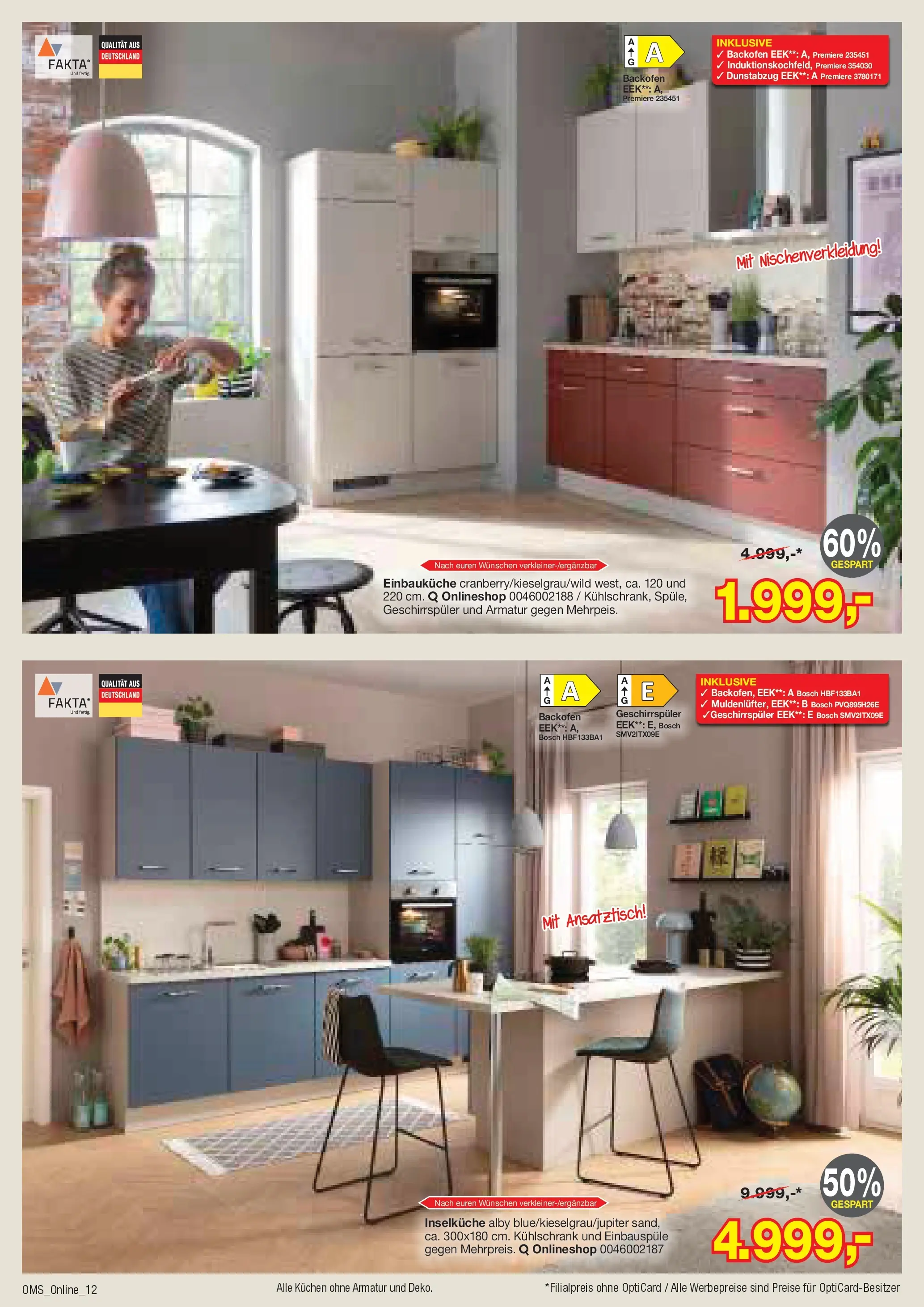 Angebote - Dein trendiges Möbelhaus (ab 21.03.2026) zum Blättern | Seite: 12 | Produkte: Bosch, Geschirrspüler, Armatur, Backofen