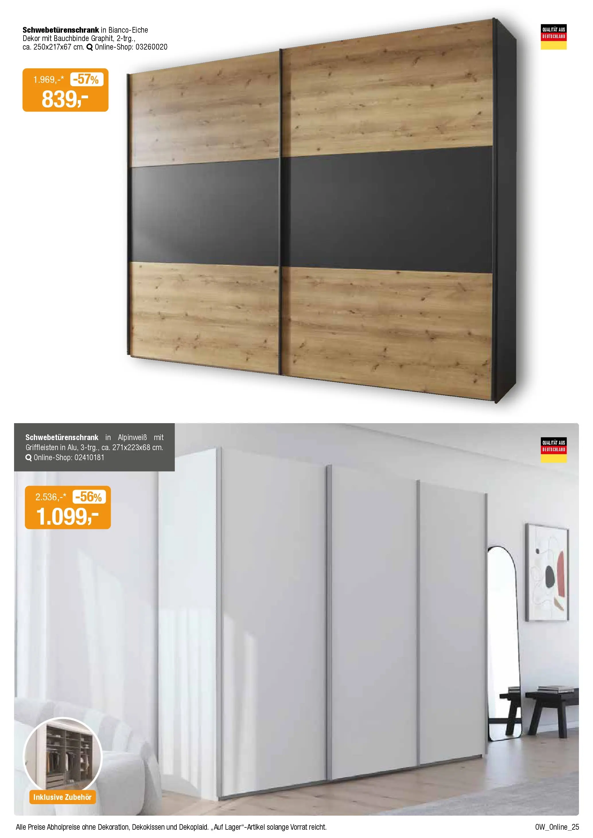 Angebote - Dein trendiges Möbelhaus (ab 21.03.2026) zum Blättern | Seite: 25 | Produkte: Schwebetürenschrank