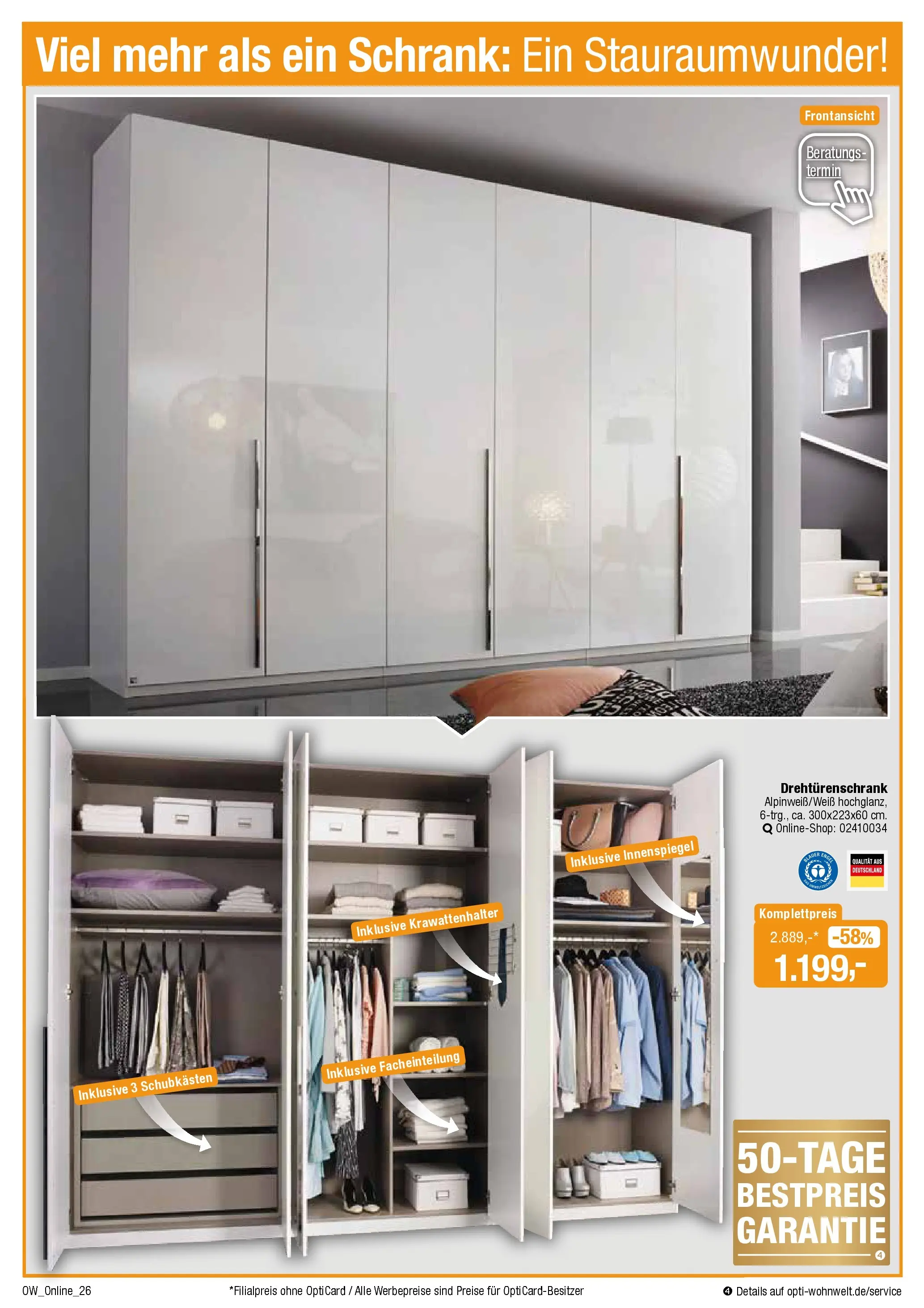 Angebote - Dein trendiges Möbelhaus (ab 21.03.2026) zum Blättern | Seite: 26 | Produkte: Drehtürenschrank, Schrank