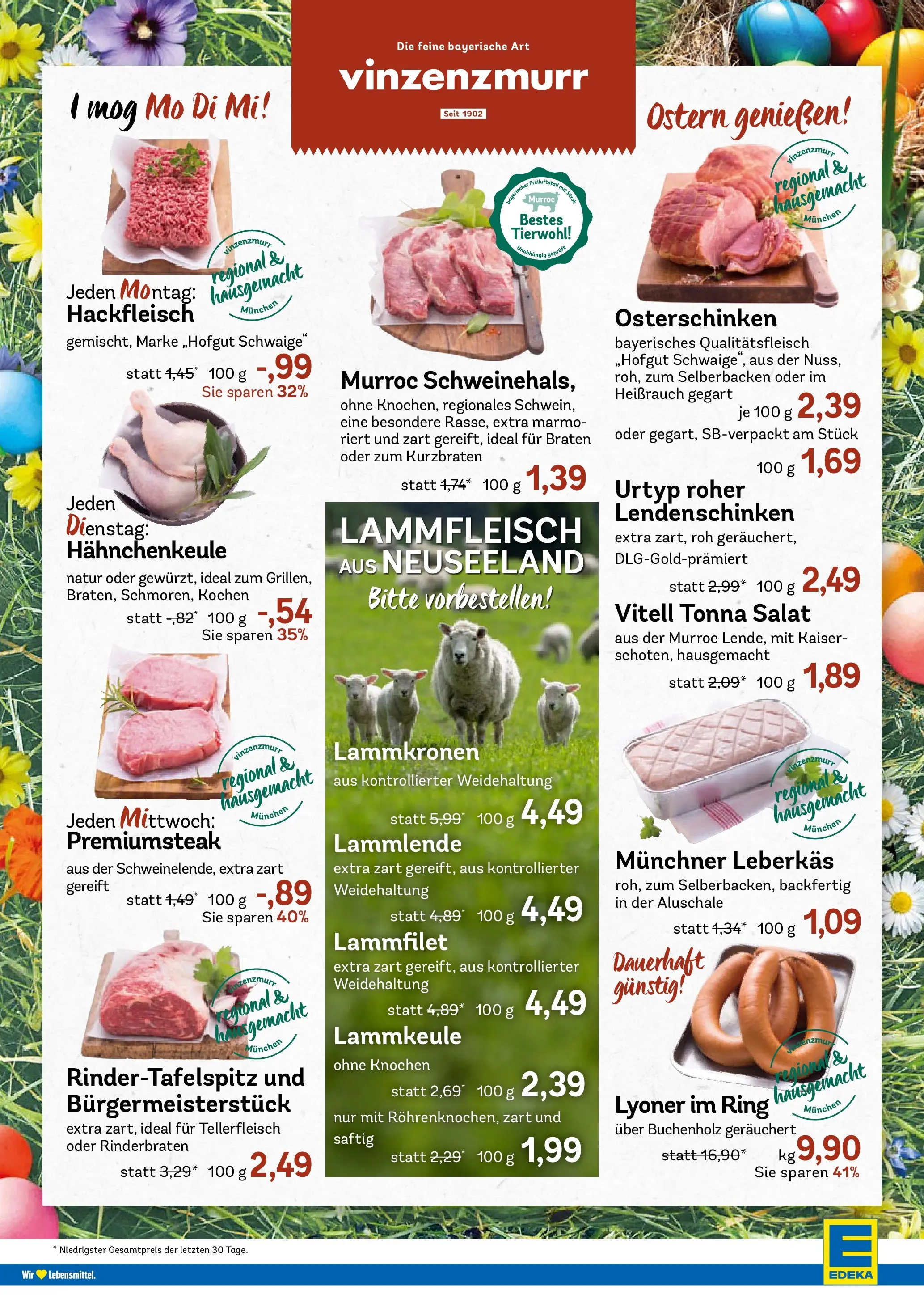 Angebote - E xpress: Wochenangebote (ab 22.03.2026) zum Blättern | Seite: 4 | Produkte: Rinderbraten, Lammkeule, Salat, Hackfleisch