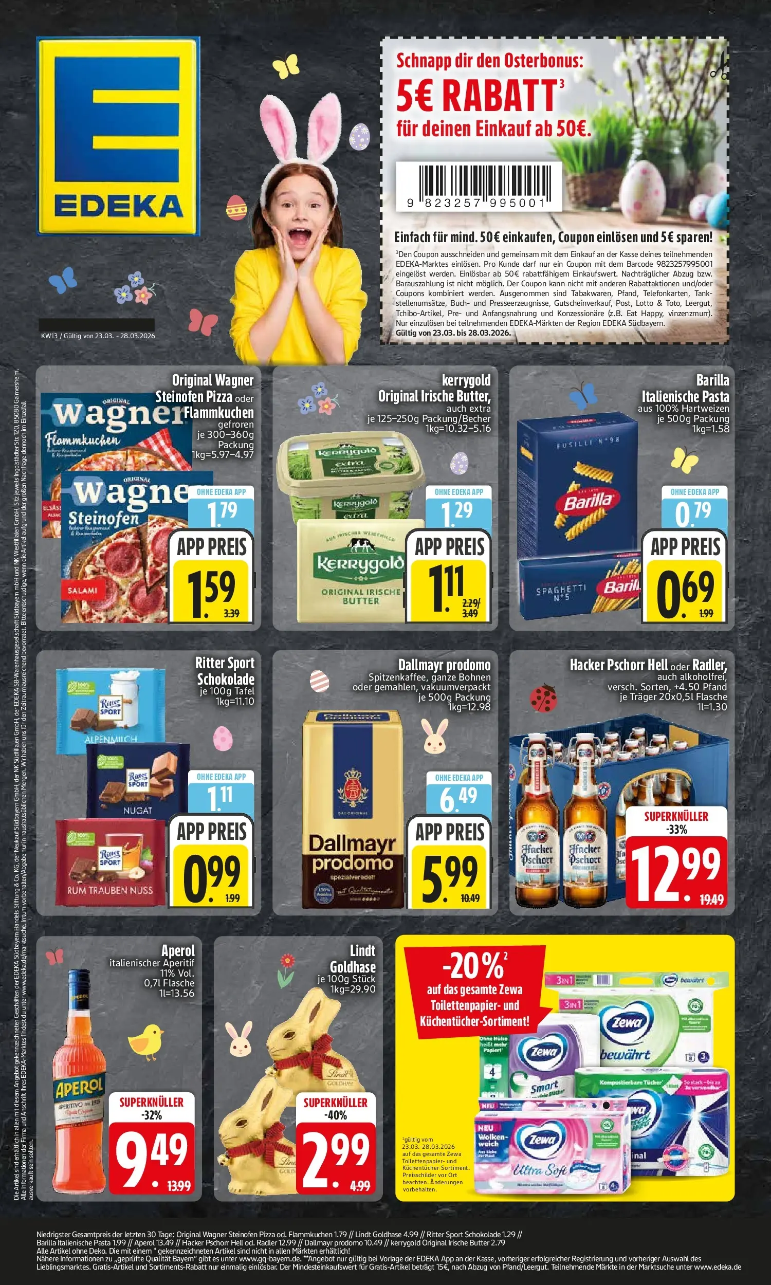 Edeka prospekt Sonthofen	 (ab 22.03.2026) » Angebote Online | Seite: 1 | Produkte: Butter, Barilla, Ritter sport, Salami