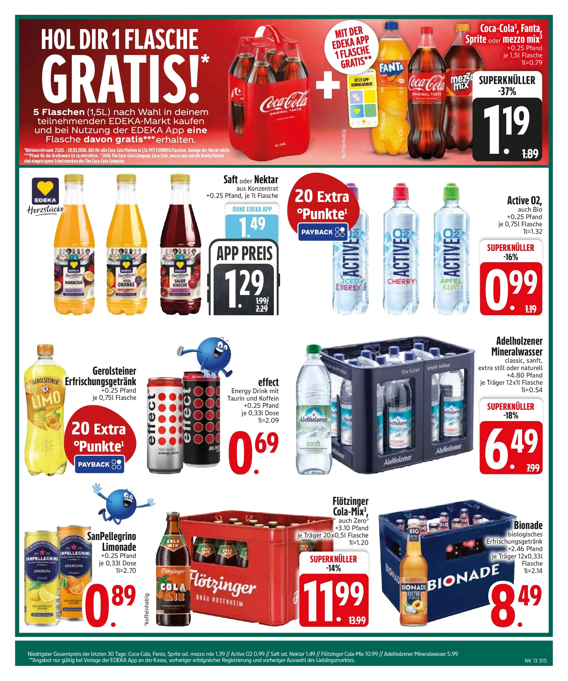 Edeka prospekt Sonthofen	 (ab 22.03.2026) » Angebote Online | Seite: 17 | Produkte: Mezzo mix, Cola, Adelholzener, Saft