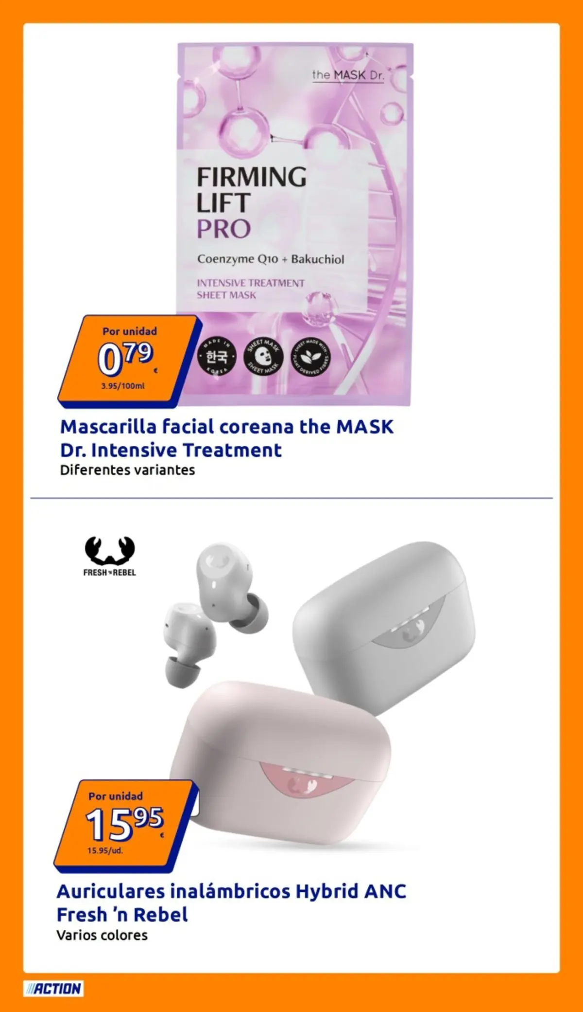 Action - Precios extremadamente bajos 28/02/2026 - 31/03/2026 | Página: 9 | Productos: Mascarilla facial, Auriculares