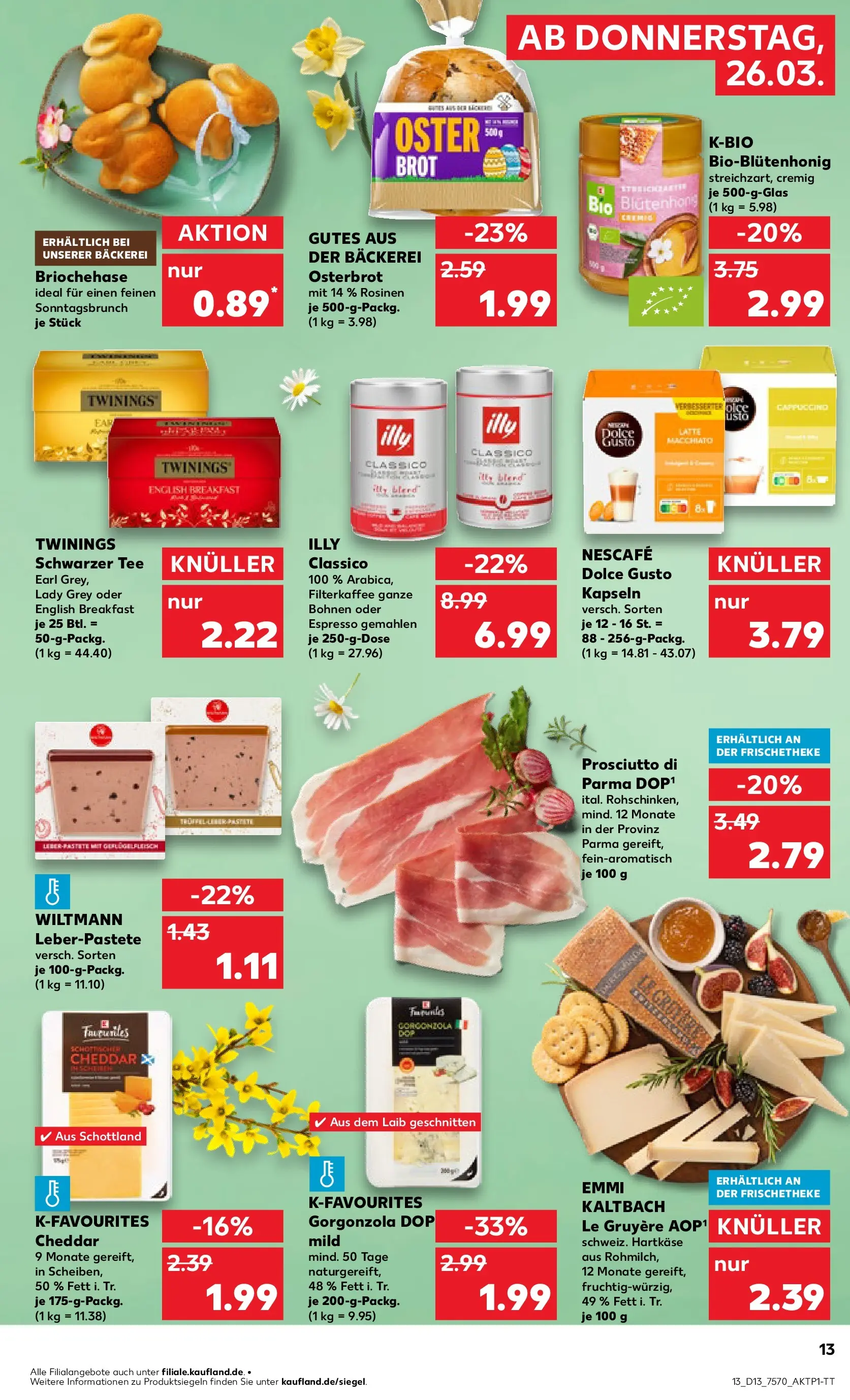 Prospekt Kaufland ab 26.03.2026 » Angebote und Werbung Online | Seite: 13 | Produkte: Nescafe, Bäckerei, Rosinen, Tee Prospekt Kaufland ab 26.03.2026 » Angebote Online zum Blättern | Seite: 13 | Produkte: Nescafe, Bäckerei, Rosinen, Tee