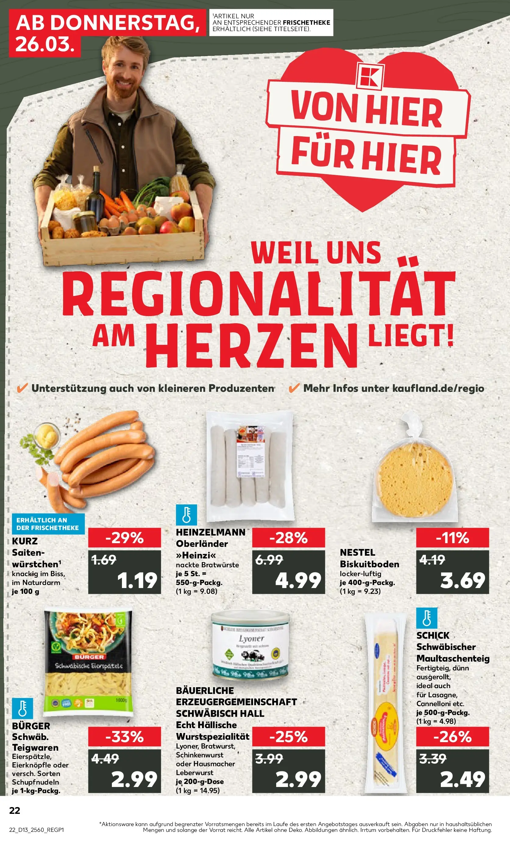 Prospekt Kaufland ab 26.03.2026 » Angebote Online zum Blättern | Seite: 22 | Produkte: Burger