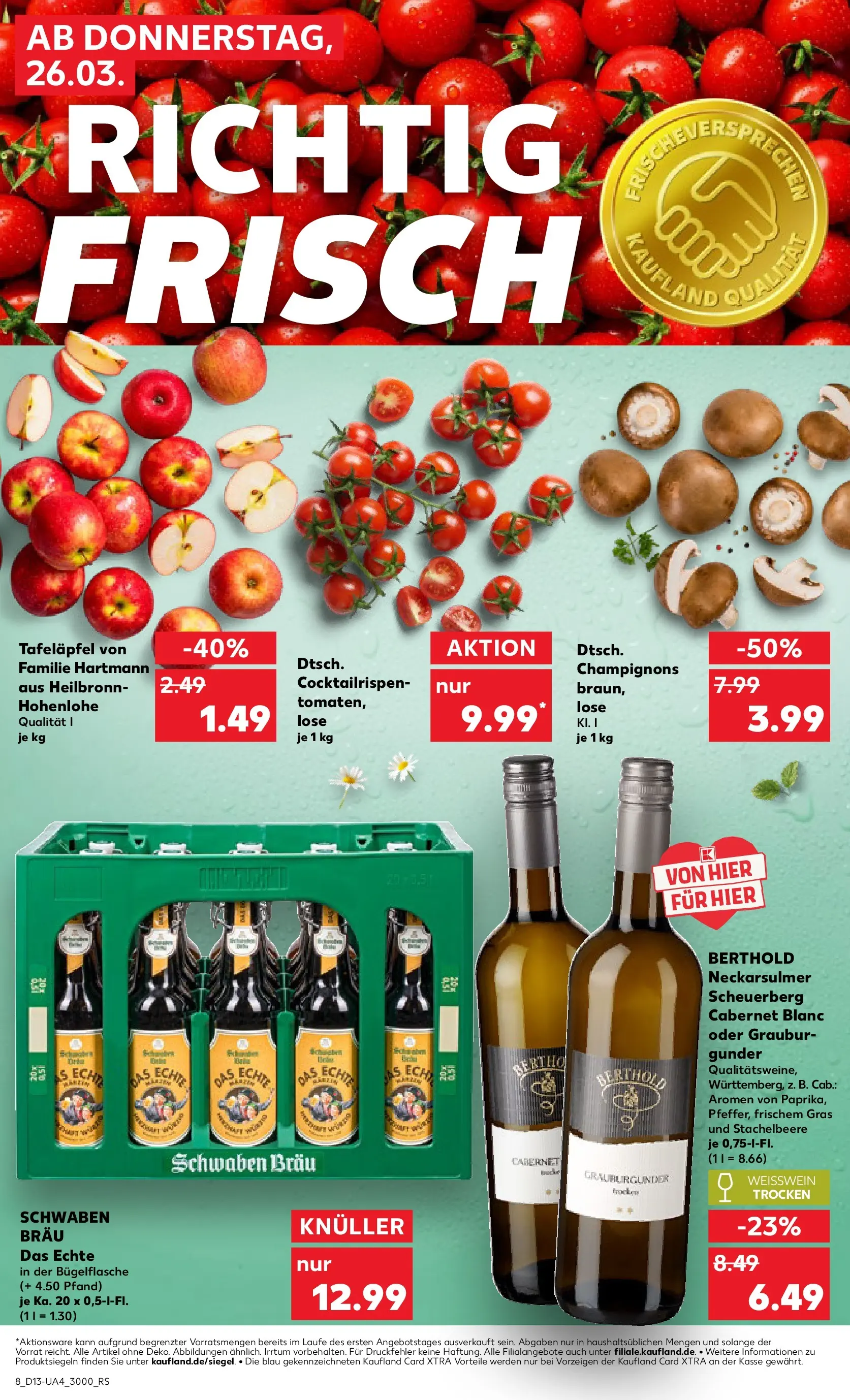 Prospekt Kaufland ab 26.03.2026 » Angebote Online zum Blättern | Seite: 76 | Produkte: Weißwein, Weißwein trocken, Champignons
