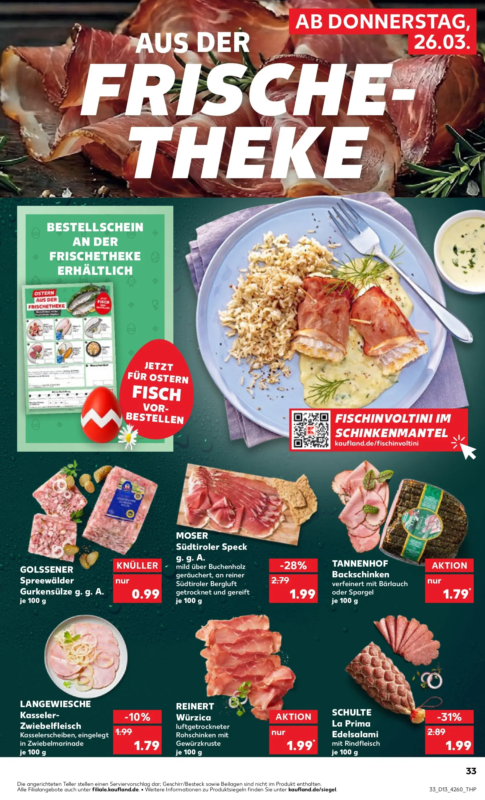 Prospekt Kaufland ab 26.03.2026 » Angebote Online zum Blättern | Seite: 33 | Produkte: Theke, Spargel, Fisch, Rindfleisch