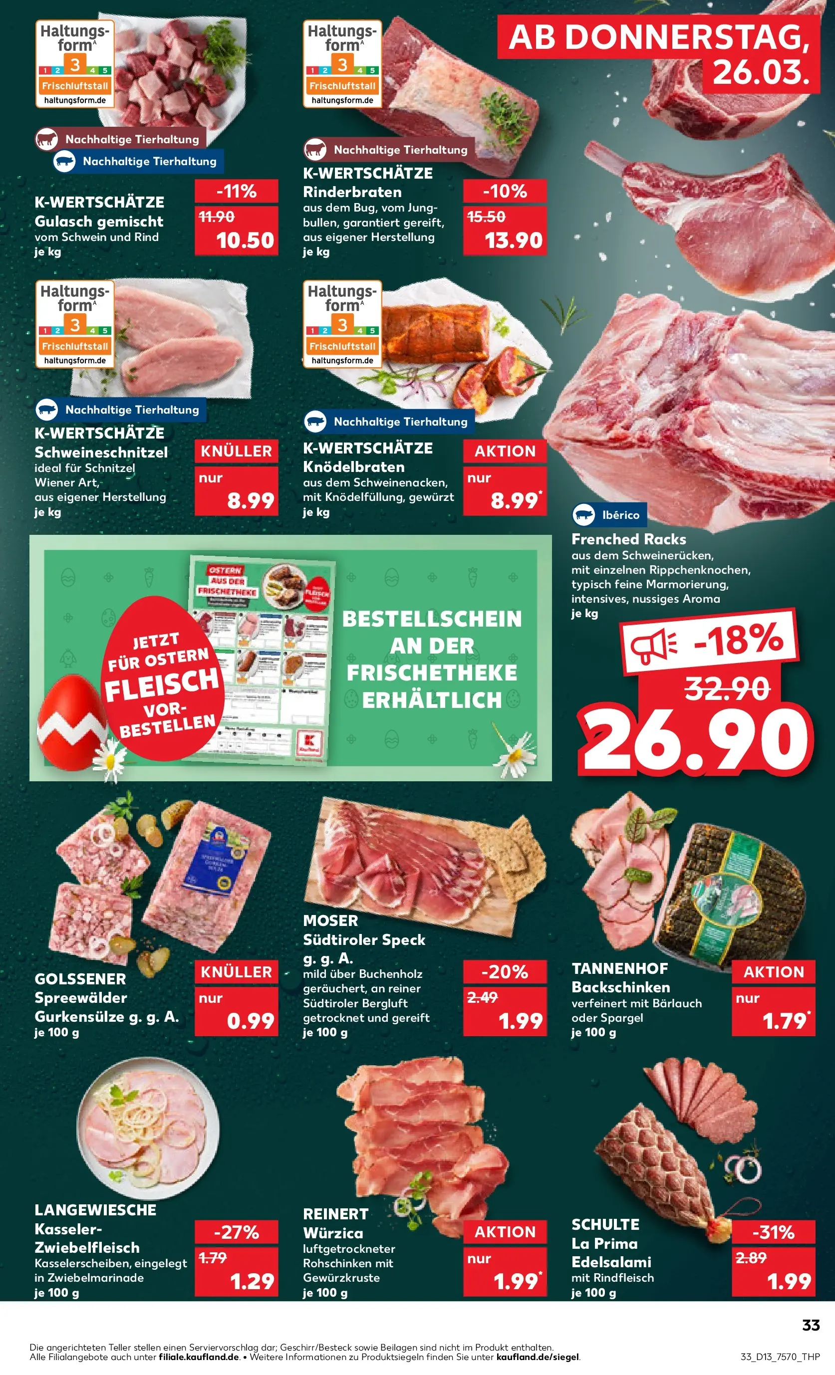 Prospekt Kaufland ab 26.03.2026 » Angebote Online zum Blättern | Seite: 33 | Produkte: Spargel, Gulasch, Rindfleisch, Fleisch