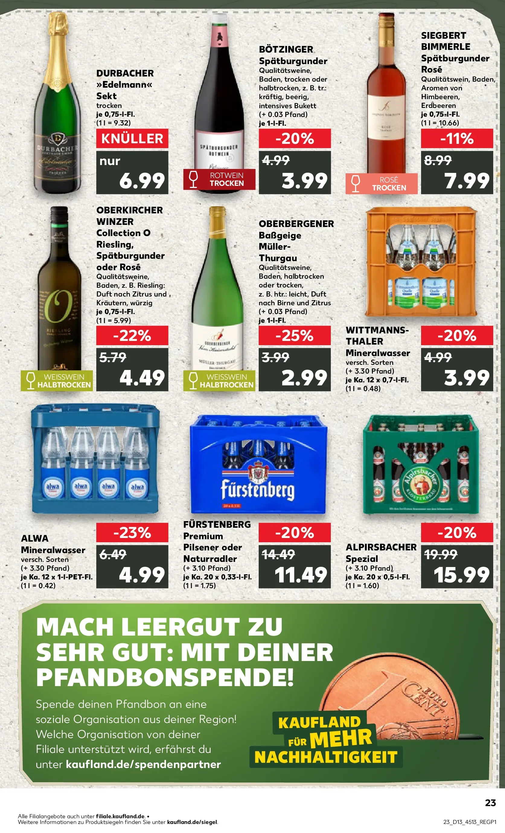 Prospekt Kaufland ab 26.03.2026 » Angebote Online zum Blättern | Seite: 23 | Produkte: Weißwein, Rotwein trocken, Duft, Birne
