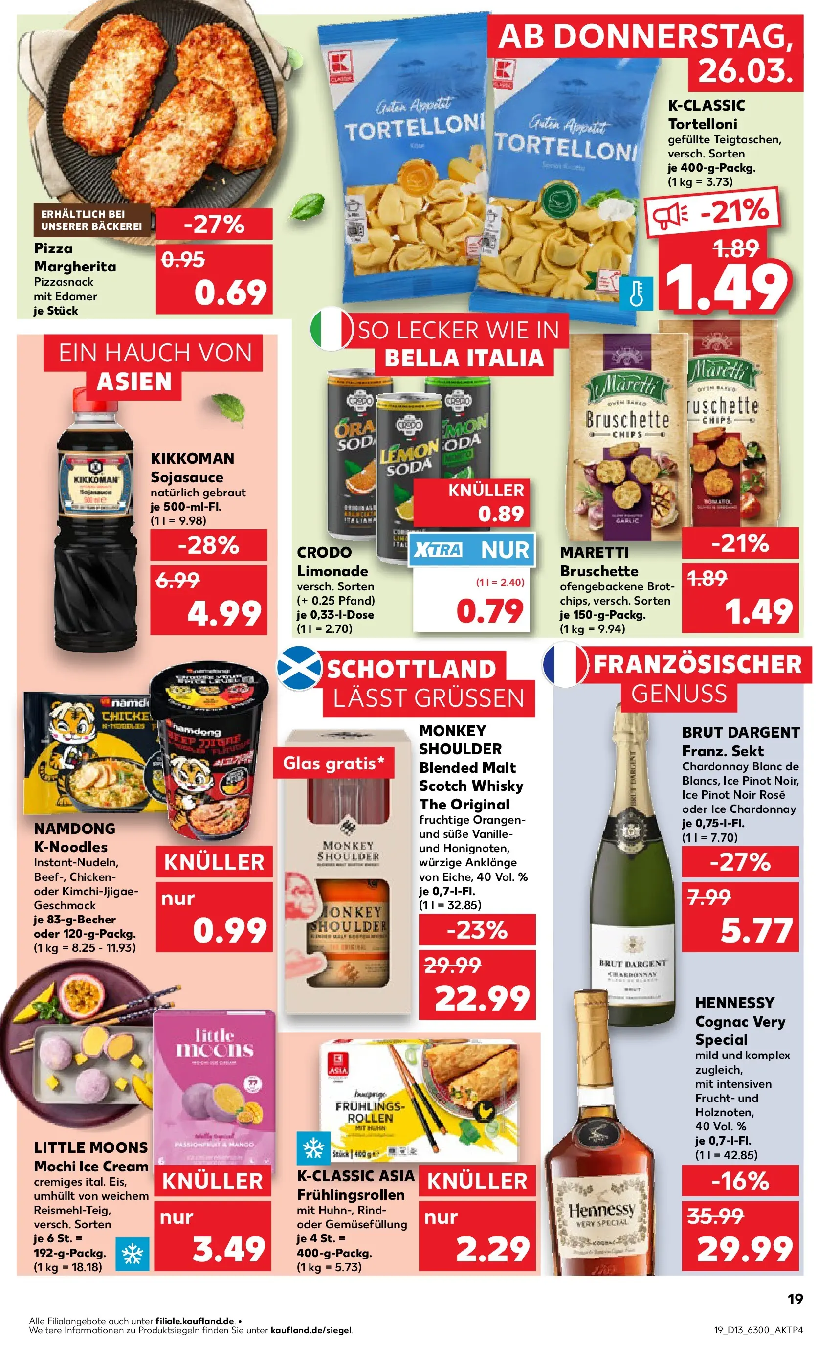 Prospekt Kaufland ab 26.03.2026 » Angebote Online zum Blättern | Seite: 19 | Produkte: Whisky, Limonade, Brut dargent, Mochi