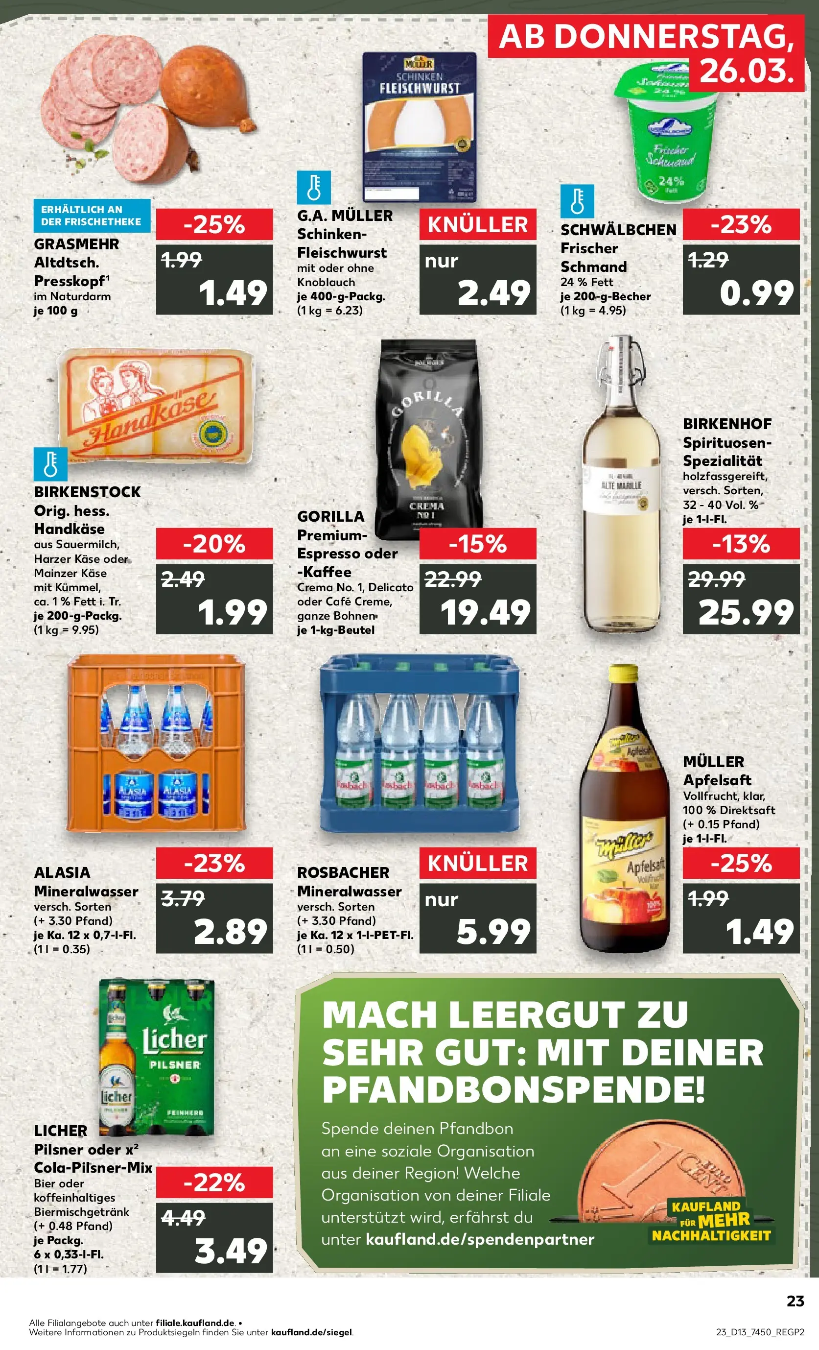 Prospekt Kaufland ab 26.03.2026 » Angebote und Werbung Online | Seite: 23 | Produkte: Kaffee, Bier, Apfelsaft, Apple Prospekt Kaufland ab 26.03.2026 » Angebote Online zum Blättern | Seite: 23 | Produkte: Kaffee, Bier, Apfelsaft, Apple