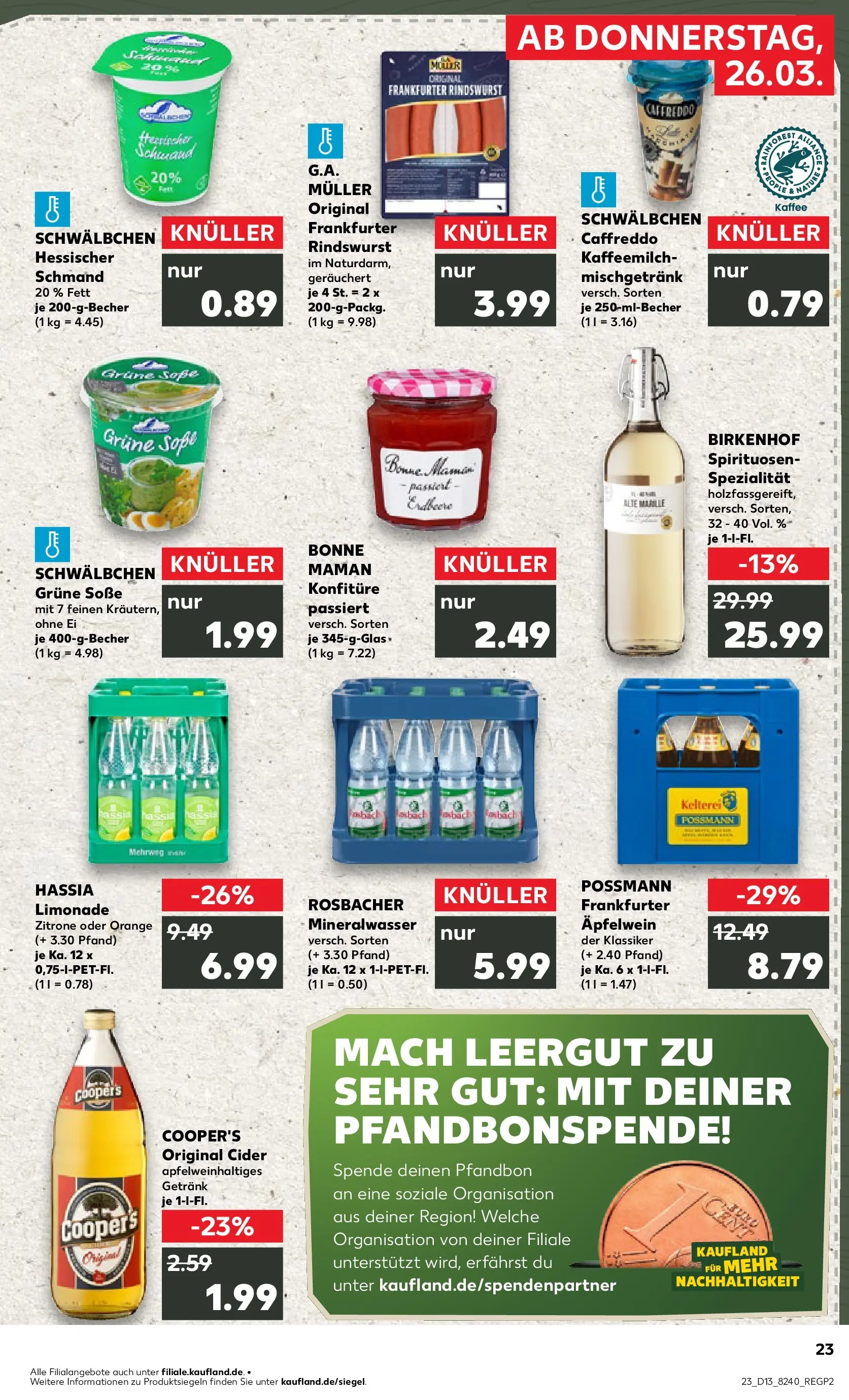 Prospekt Kaufland ab 26.03.2026 » Angebote Online zum Blättern | Seite: 23 | Produkte: Kaffee, Apple, Soße, Bonne maman