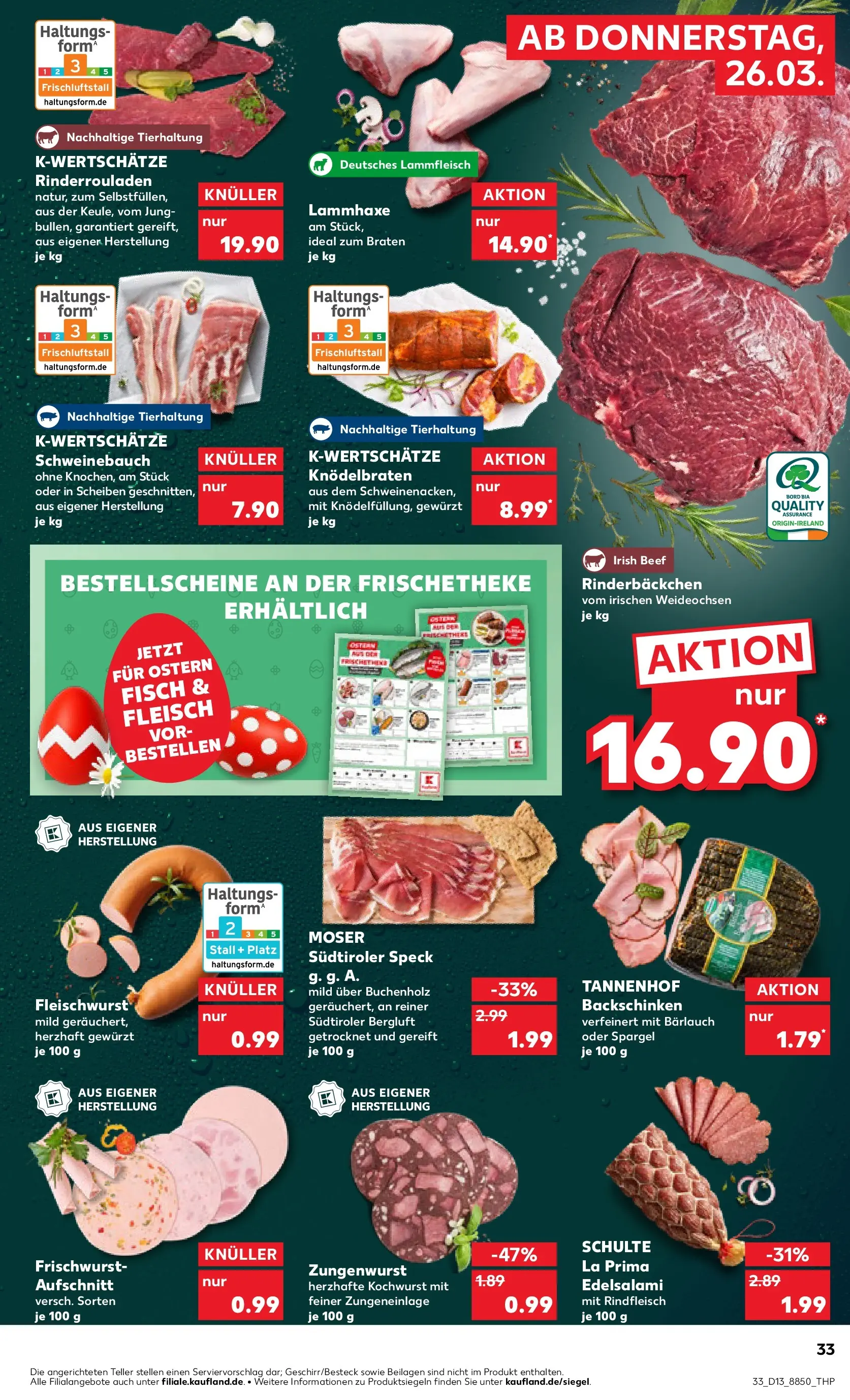 Prospekt Kaufland ab 26.03.2026 » Angebote Online zum Blättern | Seite: 33 | Produkte: Spargel, Fisch, Rindfleisch, Fleisch