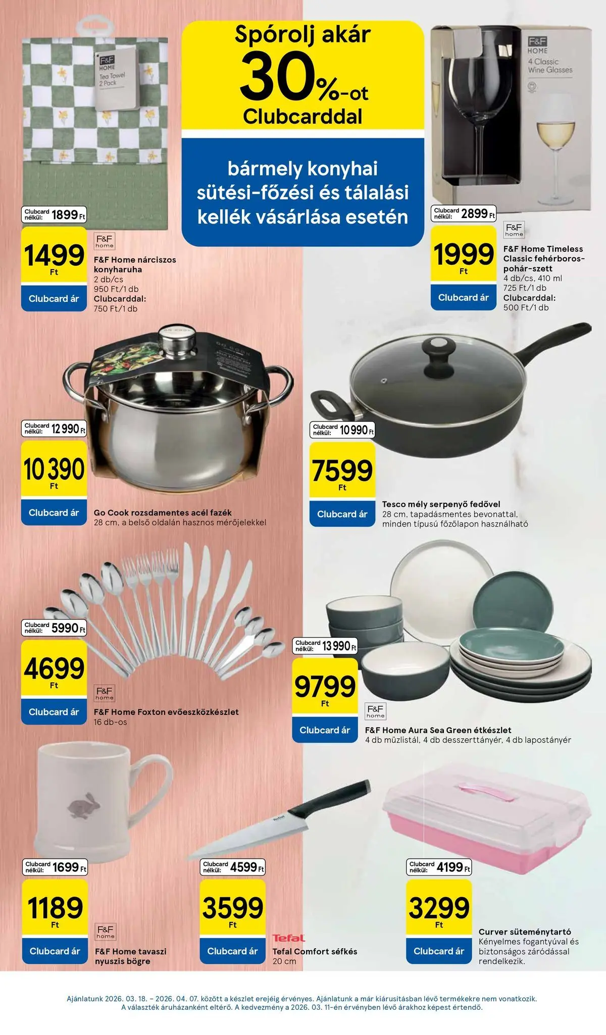 Tesco akciós újság - 2026.03.19.-tól - online | Oldal: 31 | Termékek: Tefal, Konyharuha, Bögre, Serpenyő